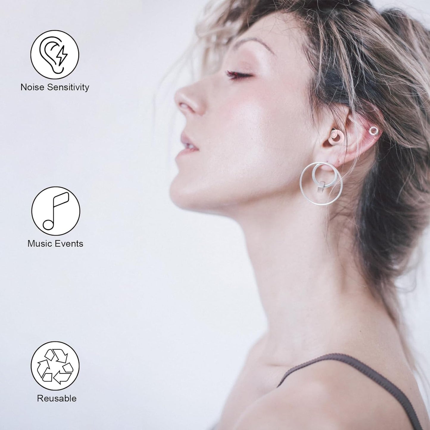 Ear Plugs for Noise Cancelling Ear Protection EarPlugs for Sleep,Concerts,Work,Study,8 Size Eartips with Small Box,Perfect -30dB Silicone Earplugs for Noise Reduction