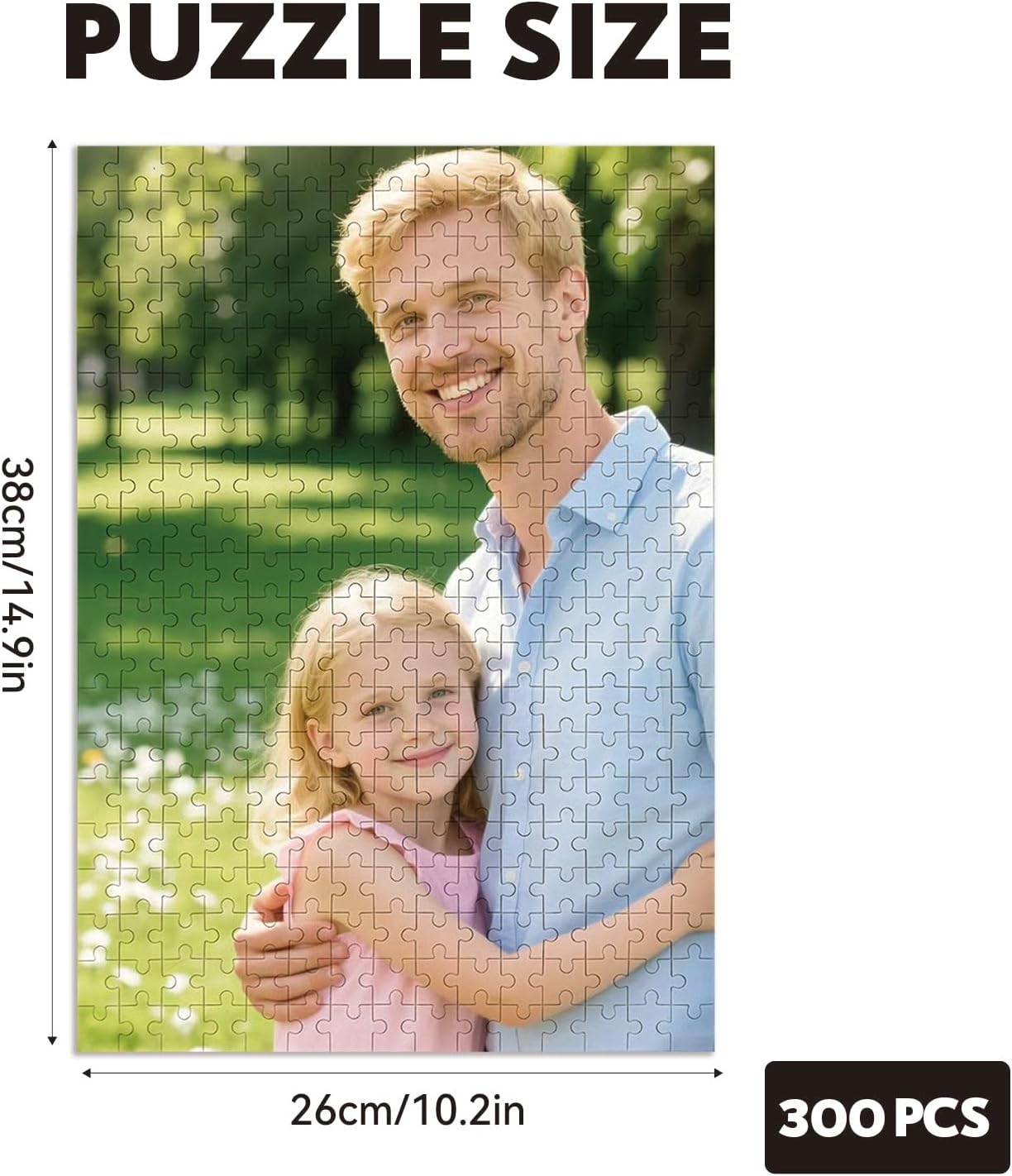 Custom Puzzles from Photos, Personalized Natural Wood Puzzle with 120/200/300/500/1000 Pieces, Customized Jigsaw Create Timeless Memories for Adults, Family, Father's Day, Lover, Pet