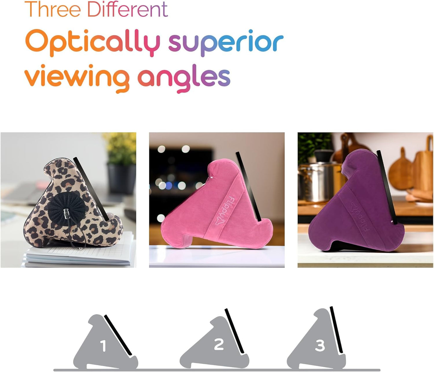 Flippy Tablet Pillow Stand - Cushion Tablet Stand & Holder, Bed Support for Lap and Desk, Compatible with Phone & Book Reading: Kindle, iPad Pro, iPhone & Samsung - True Blue