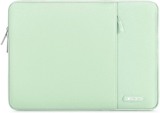 MOSISO Laptop Case 13 inch, 13 inch Laptop Sleeve Compatible with MacBook Air M4 M3 M2 M1 2025-2018 / Pro M2 M1 2025-2016, Polyester Vertical Computer Sleeve Bag with Pocket, Tea Green