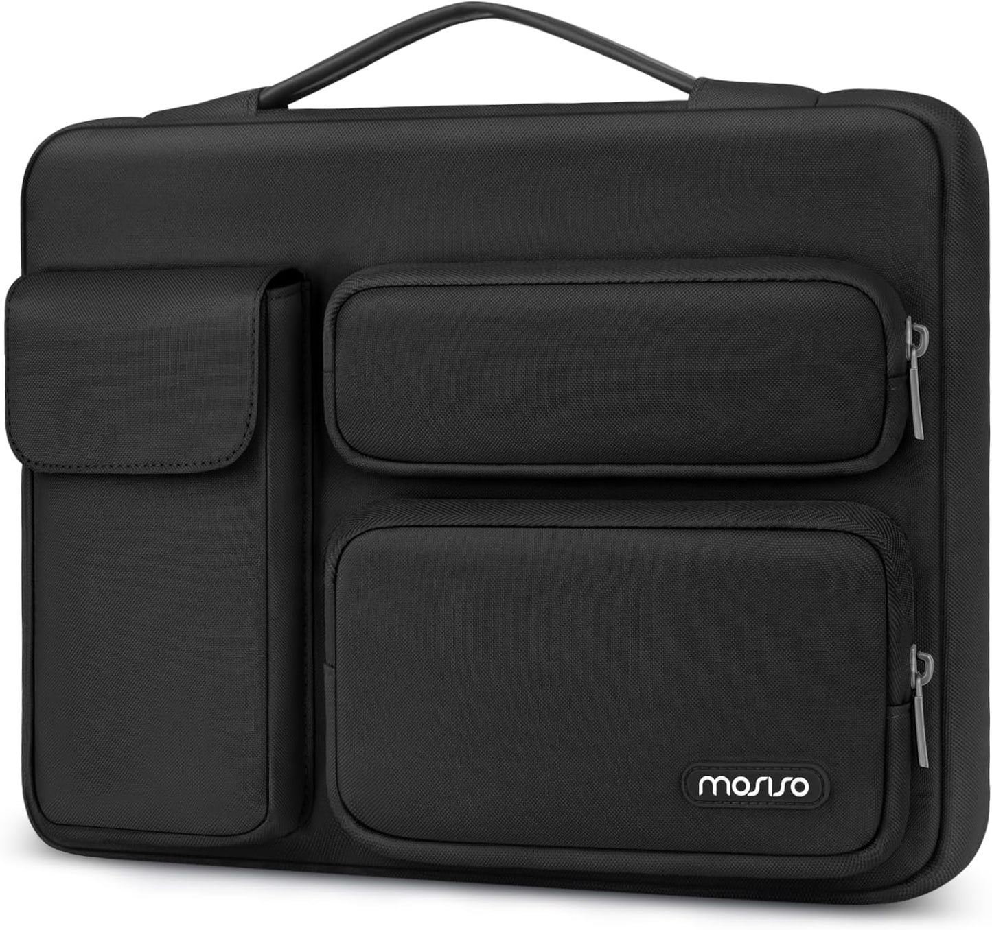 MOSISO 360 Protective Laptop Case 17.3 inch, 17-17.3 inch Laptop Sleeve Compatible with Dell HP Lenovo Asus Acer Alienware Notebook Computer, Side Open Bag with 2 Raised&1 Flapover Pockets, Black