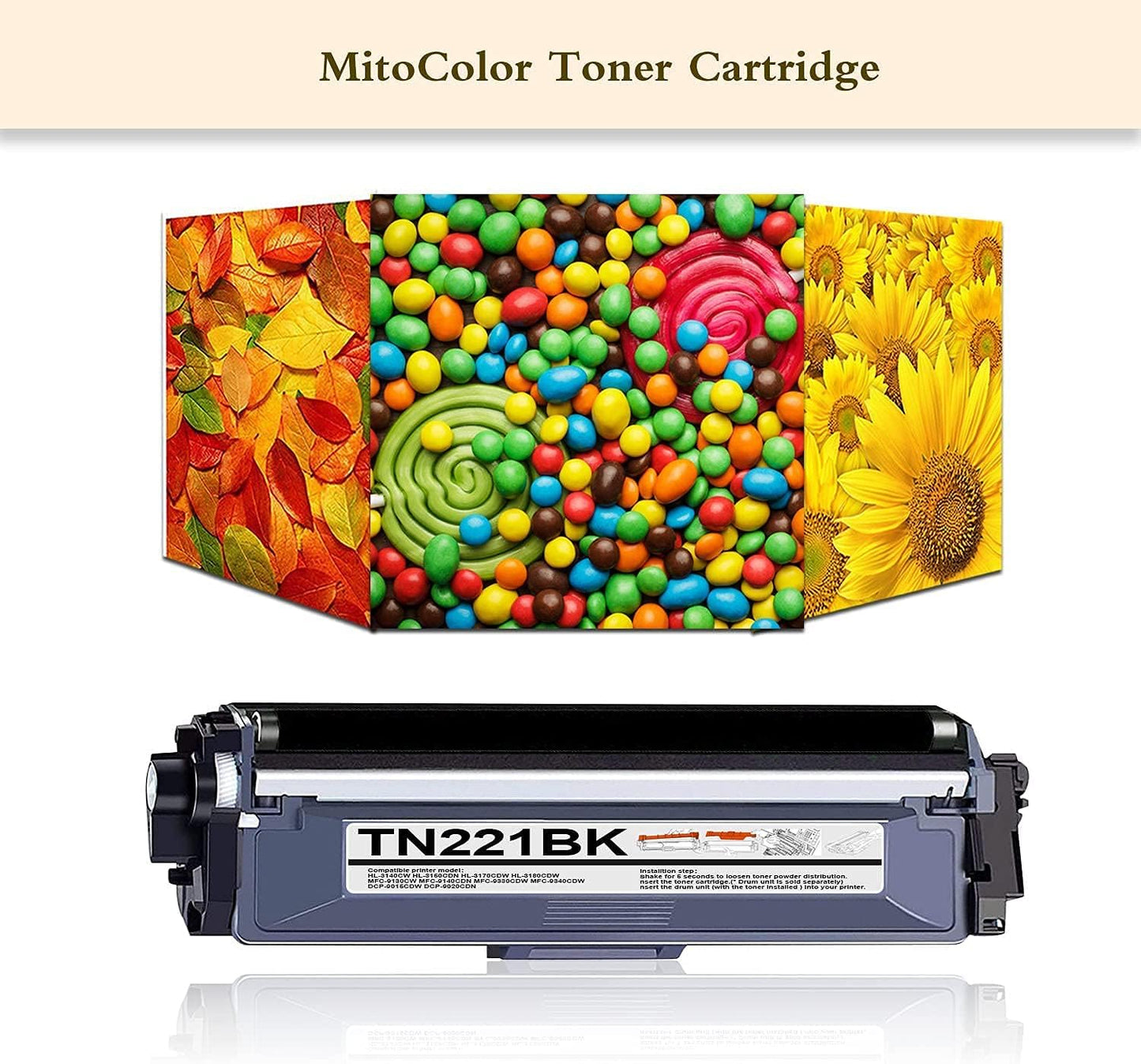 Joni MGToner Compatible TN221 TN-221 Toner Cartridge Replacement for HL-3140CW HL-3180CDW HL-3170CDW MFC-9130CW MFC-9340CDW MFC-9330CDW Printer (4 Pack, 1BK+1C+1M+1Y)