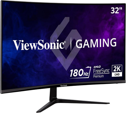 ViewSonic VX3218C-2K 32 Inch Curved 1440p 1ms 165Hz Gaming Monitor with AMD FreeSync Premium, Eye Care, HDMI and Display Port