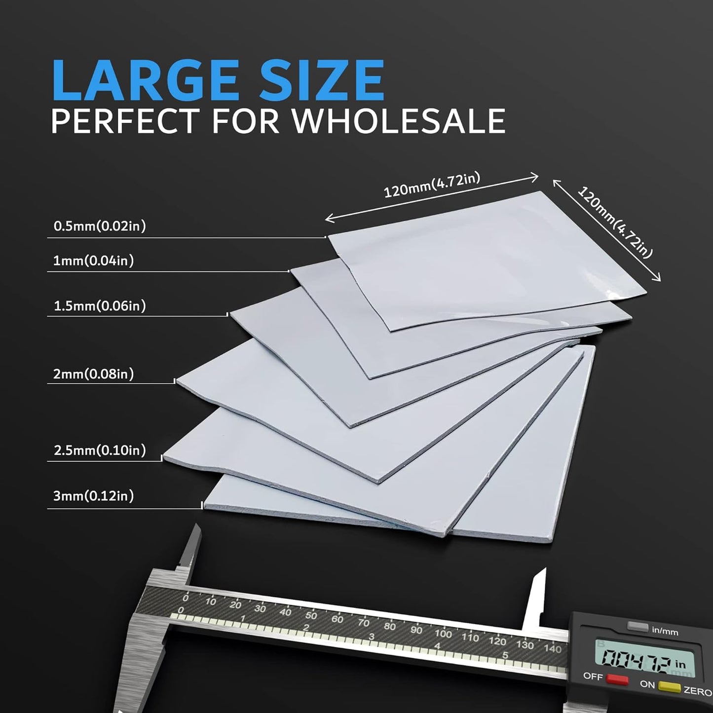 Aairhut Thermal Pad 13W/mK, 120x120x3mm Silicone Cooling Pad GPU Non Conductive Heat Resistance Extreme Odyssey Cover with Dual Self-Adhesive Films for PC Laptop Heatsink/GPU/CPU/LED