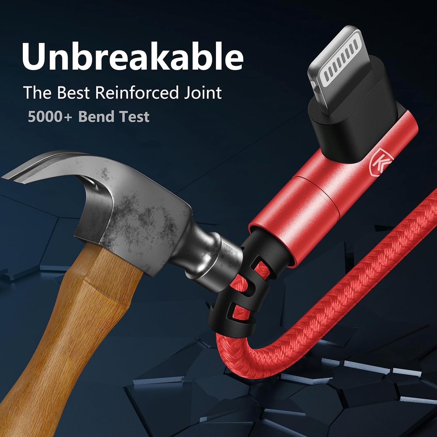 3Pack 90 Degree Lightning Cable, iPhone Charger Cable 6ft, [Apple MFi Certified] Long Fast Charging Cord Compatible for iPhone 14/13/12/11/Pro/Max/Mini/X/Plus/8/7/6/Plus - Red