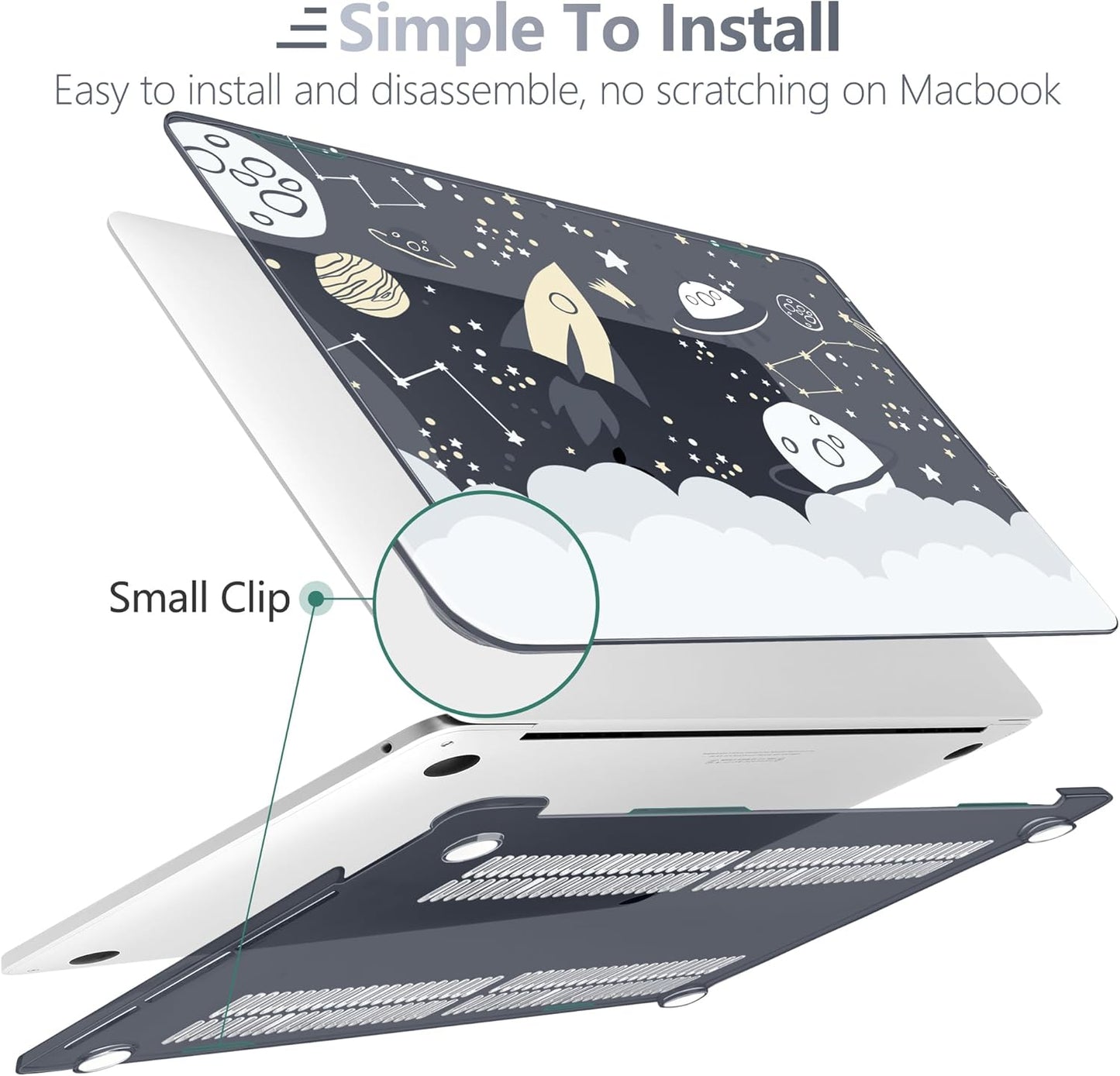 Batianda Case for M1 MacBook Air 13 Inch Model A2337 A2179 A1932 2021 2020 2019 Release,Lovely Creative Series Design Hard Shell with Keyboard Cover & Screen Protector, Aviation