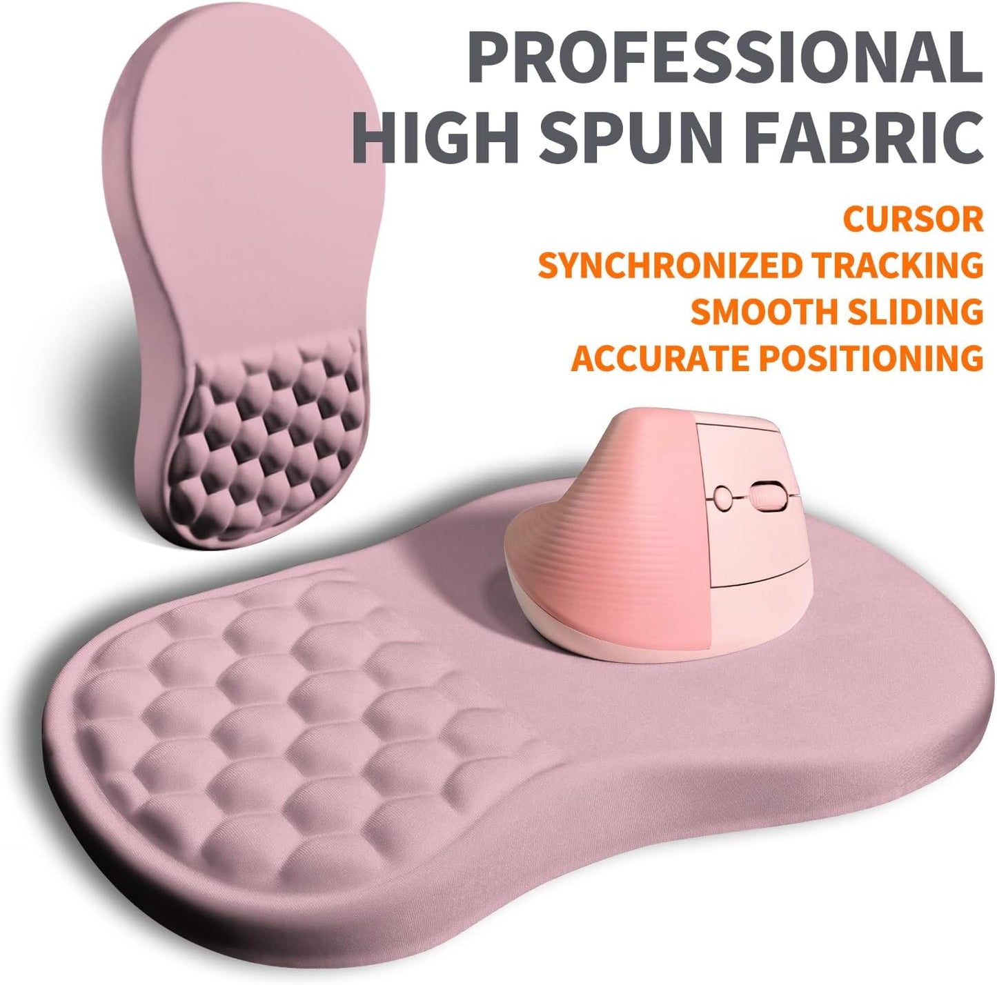 Ergonomic Joint Wrist Support Mouse Pad with Memory Foam Cushion Massage Bump, Carpal Tunnel Pain Relief Mousepad Slope Design for Wrist Rest, 11.8x7.9 in, Thistle