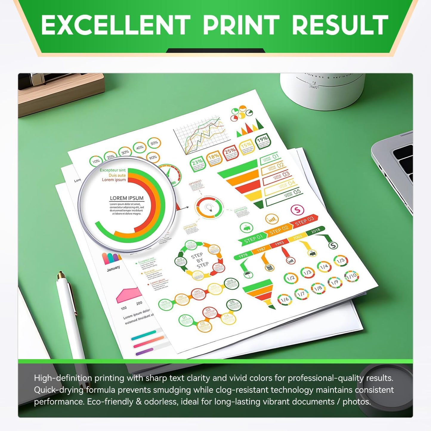 910XL Ink Cartridges Combo 4-Pack High Yield Replacement for HP 910 910XL Ink Compatible with HP OfficeJet 8010 8020 Pro 8030 8015 8025 8028 8035 8018 8022 e Printers Color Black Cyan Magenta Yellow