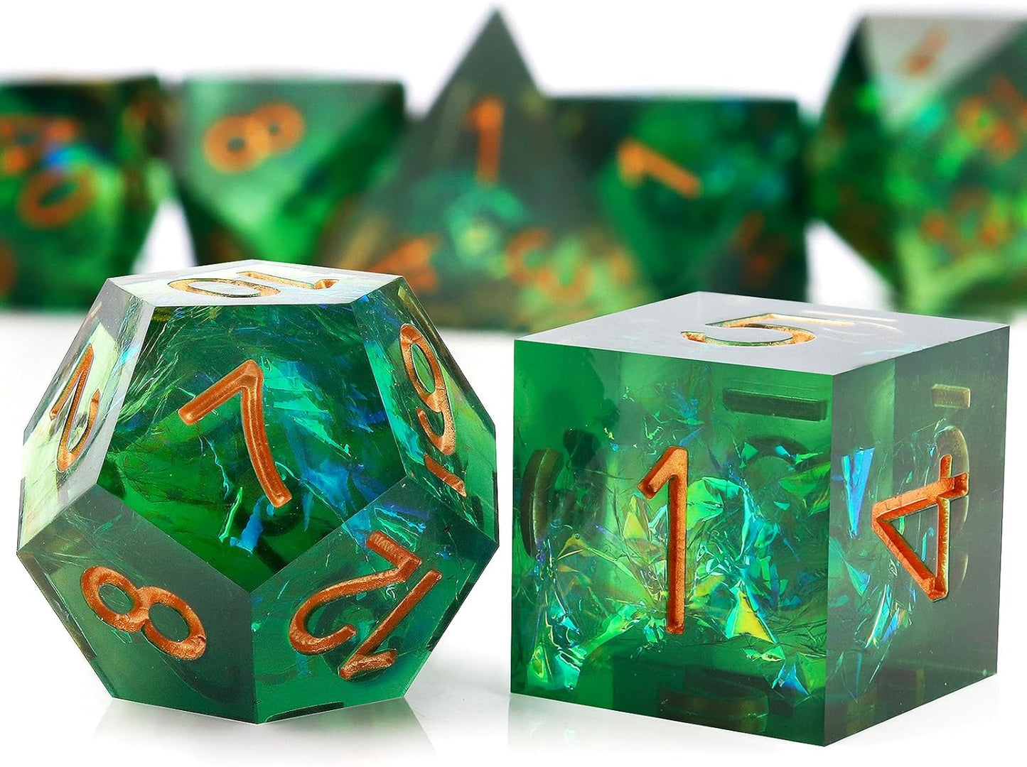 Haxtec Sharp Dice Resin DND Dice Set Polyhedral D&D Dice for Roleplaying Dice Games Compatible with Dungeons and Dragons Gifts