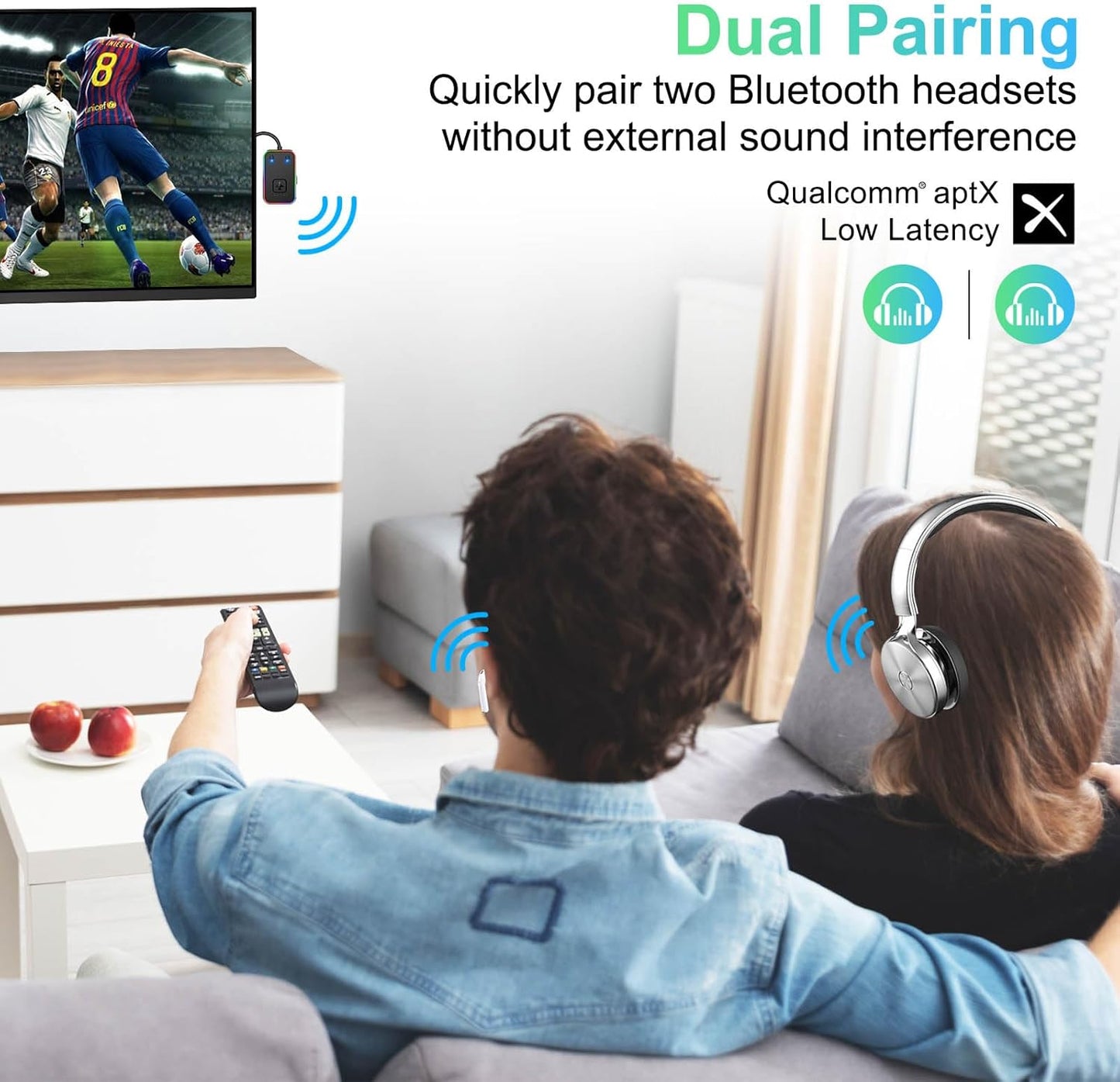 2025 Beeitzie Ultra Airplane Bluetooth 5.4 Transmitter for All Headphones, aptX LL, Supports 2 Headphones/AirPods, Wireless Audio Adapter for in-Flight, TV, Gym, Tablets，Metal Frame