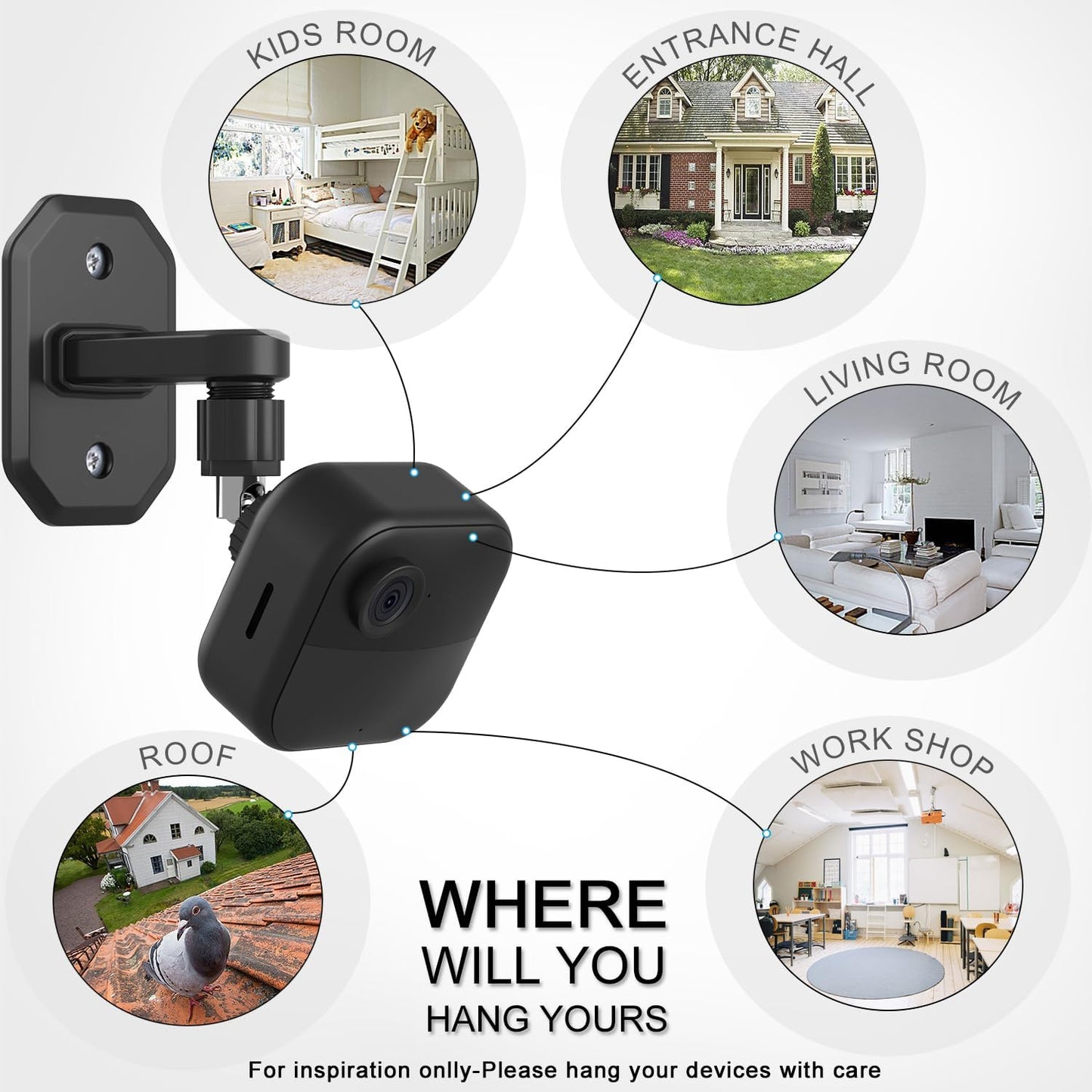 2 Pack 360 Degree Adjustable Mount for All-New Blink Outdoor (4th Gen, 3rd Gen) & Blink XT / XT2, Mini Camera Mounting Bracket, Wall Mount