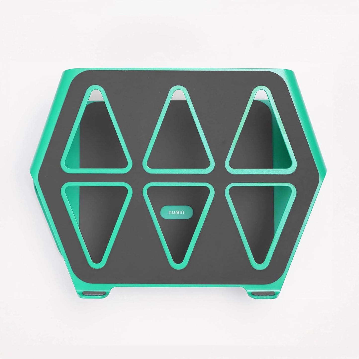 NUMIN Facet Laptop Station Green | Laptop Tabletop Stand Tall Height Ventilated | Sturdy Rust Free Metal Design | Anti Slip leatherite Surface | Compatible for MacBook, HP, Dell, Lenovo