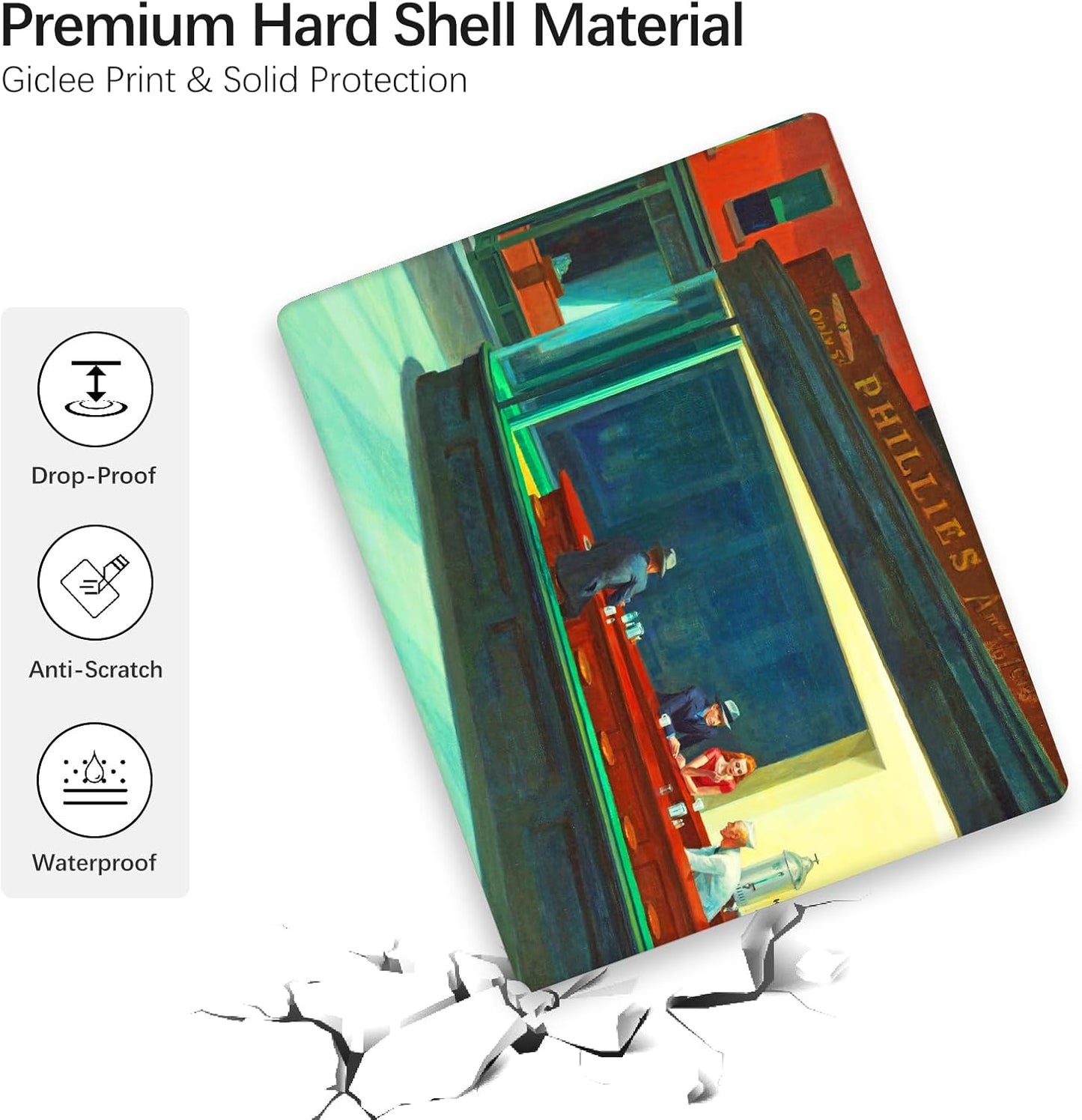 Compatible with MacBook Pro 13 inch Cover, 2022-2016 Release A2289/A2251/A2338 M1 with Keyboard Cover & Screen Protector American Scene Painting (Nighthawks by Hopper)