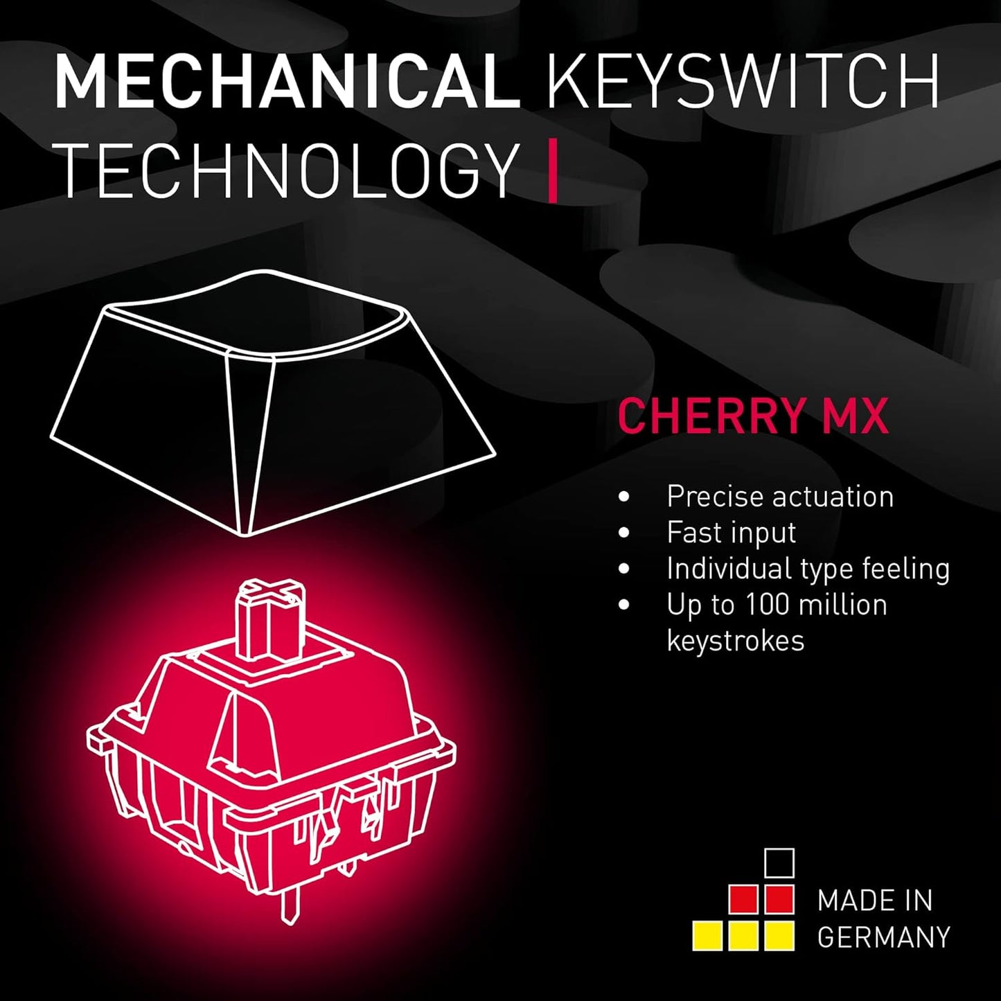 Cherry MX 3.0S Wireless Mechanical Gaming Keyboard. Aluminum Housing Built for Gamers w/MX Brown or Red Switches. RGB Backlit Color Display Over 16m Colors. (White w/MX Red Switches)