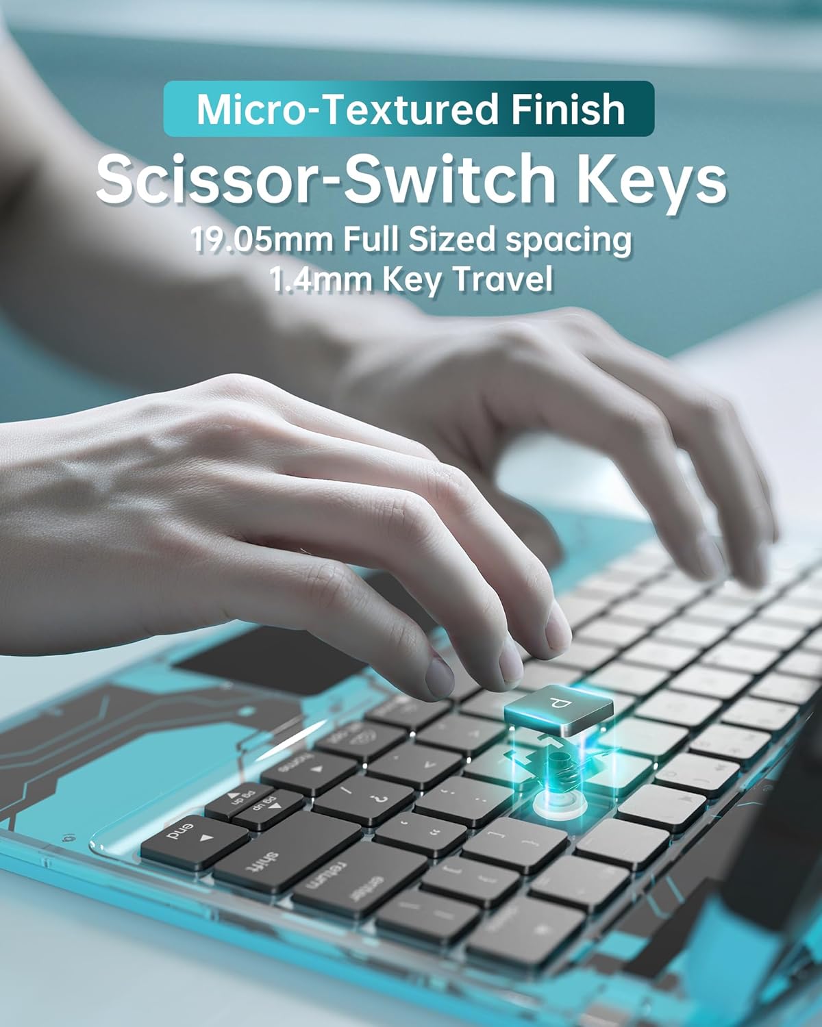 Intermerge Clear Keyboard Case for iPad Air 13" (M3/M2, 2025/2024) & Pro 12.9" (2022-2018) - 360° Rotatable Trackpad, RGB Backlit Keyboard, Pencil Holder, Power Indicator, Type-C, Nebula Core X