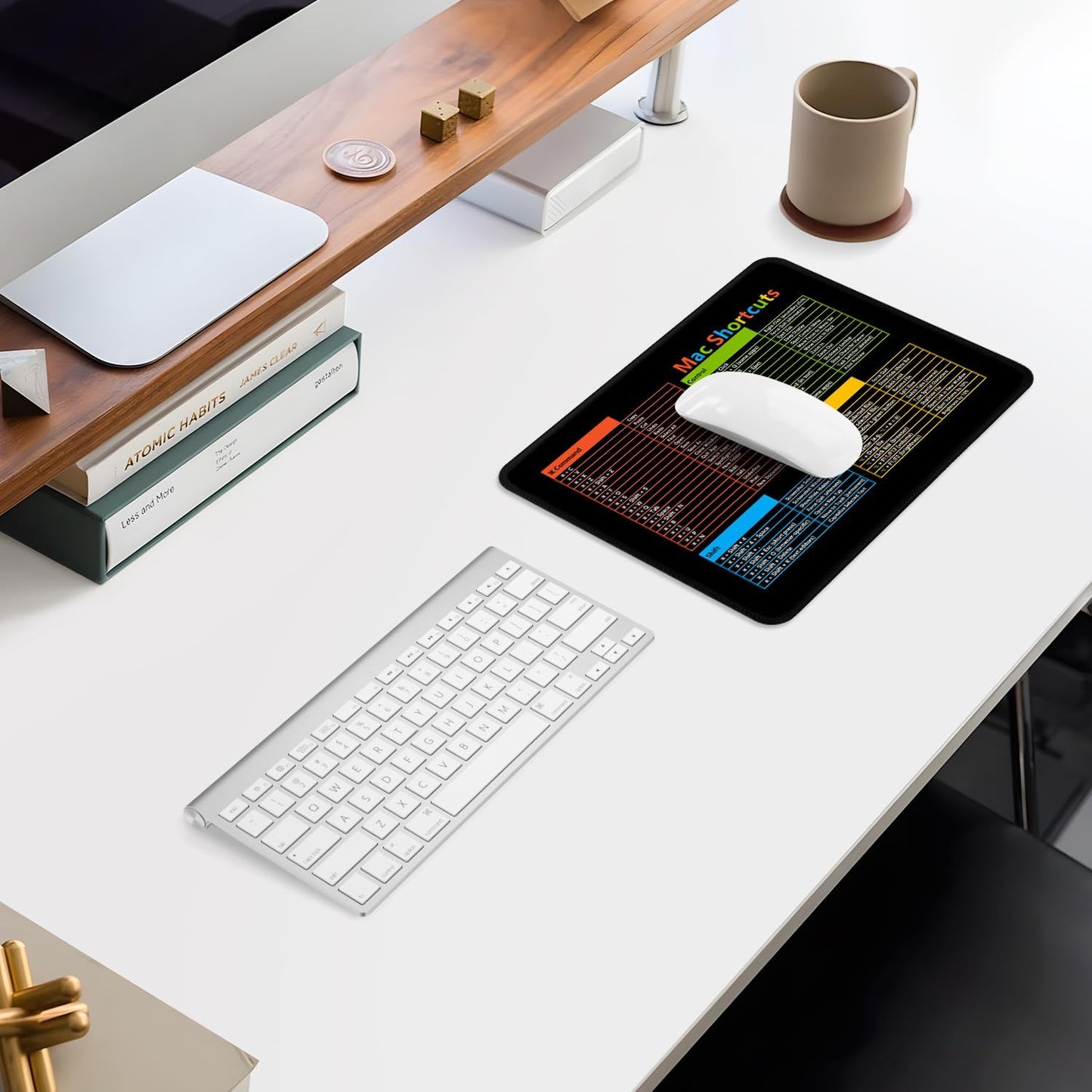 ITNRSIIET Mouse Pad Non-Slip Rubber Base Smooth Surface Stitched Edges Waterproof Durable Compatible with All Mice for Office & Gaming, Desk Accessory, 10.2x8.3x0.12 inch, MacShortcuts