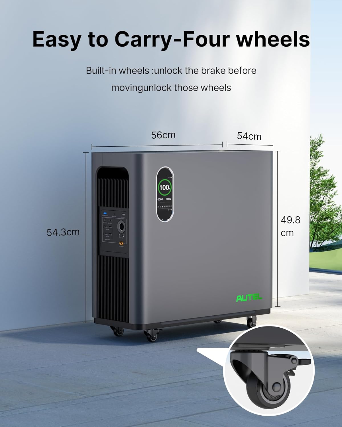 Autel 3072Wh Portable Power Station, Automotive-Grade LiFePO₄ Power Station, 120V AC Outlets x 5, 1.2H Fast Charge, Solar Generator for Home Use, Power Outage, RV, Camping, Emergencies