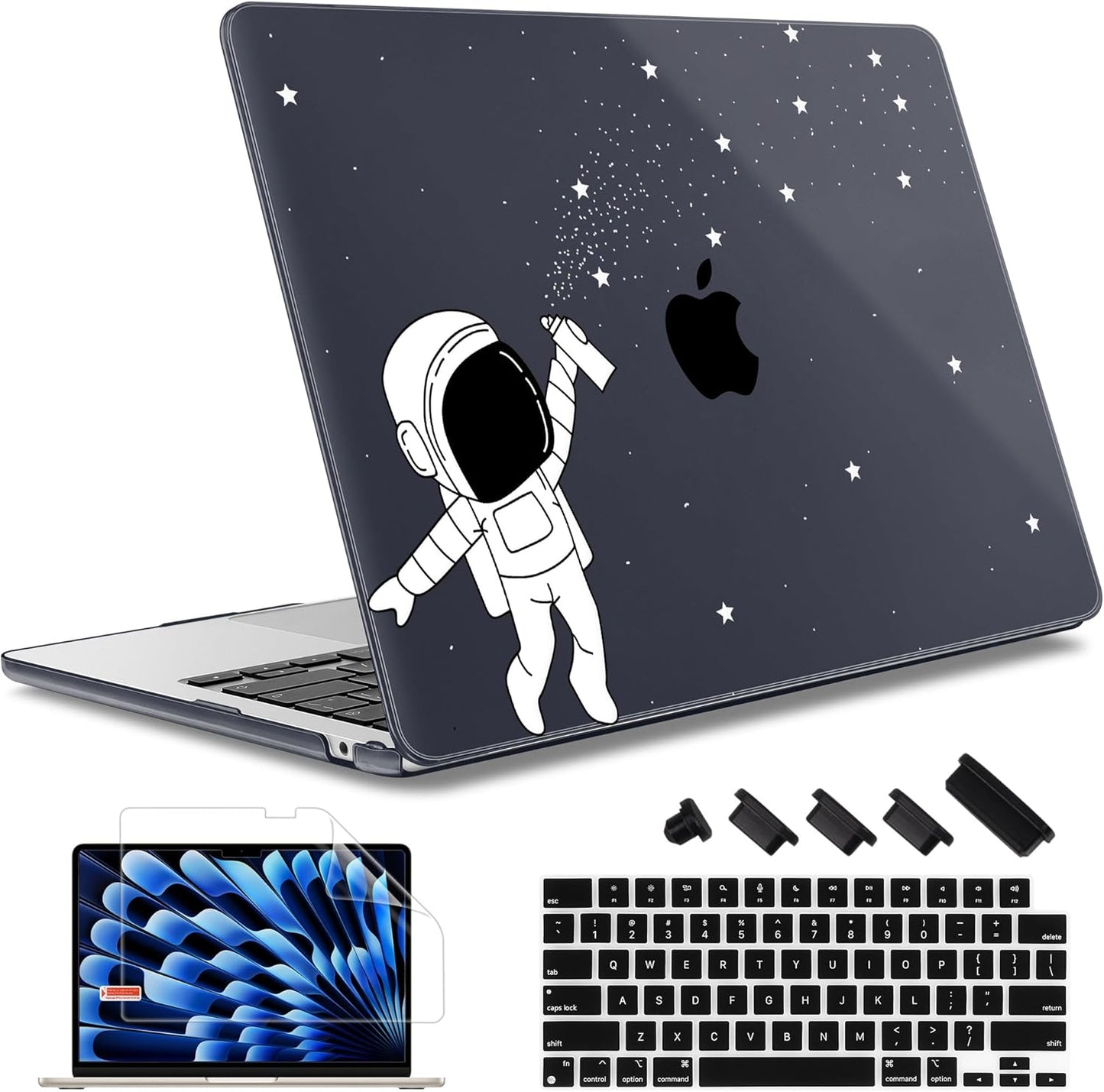 May Chen for MacBook Air 13.6 Inch Case 2025/2024/2023/2022 Release (Model A2681 A3113 A3240, M2 M3 M4 Chip) – Hard Shell Laptop Cover with Keyboard Cover & Screen Protector，Astronaut Space