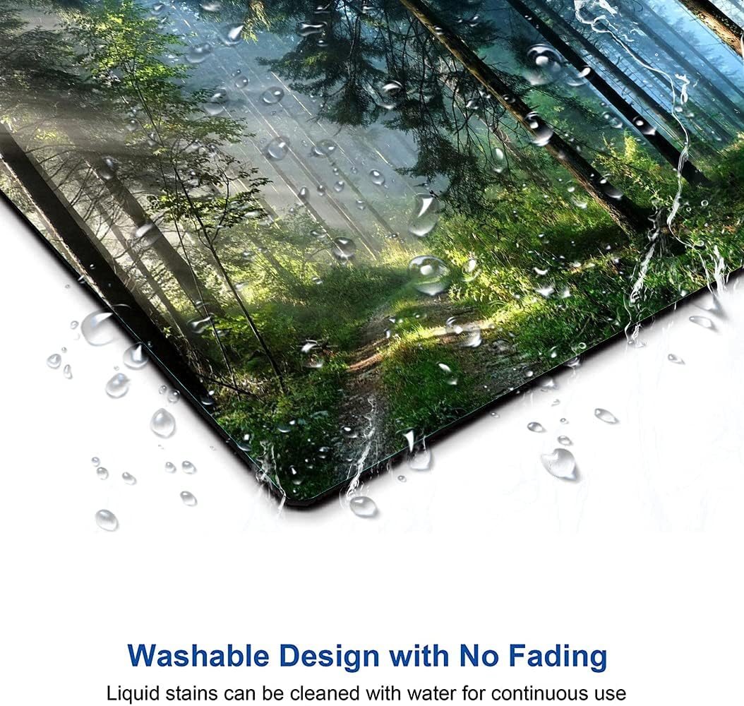 Forest Mouse Pad, Natural Scenery Mouse Pad Custom Design, Square Waterproof Mouse Pad Non-Slip Rubber Base MousePads for Office Laptop, 9.5x7.9x0.12 Inch, Nature Misty Forest