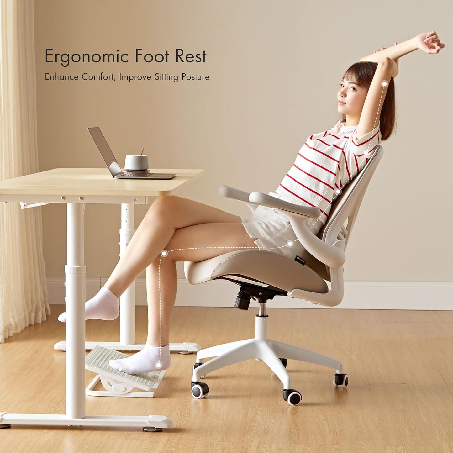 EUREKA ERGONOMIC Tilt Adjustable Footrest, Foot Rest for Under Desk at Work with Massage Surface, Office Foot Rest Under Desk with 20 Degree Tilt No Locking, Metal Frame