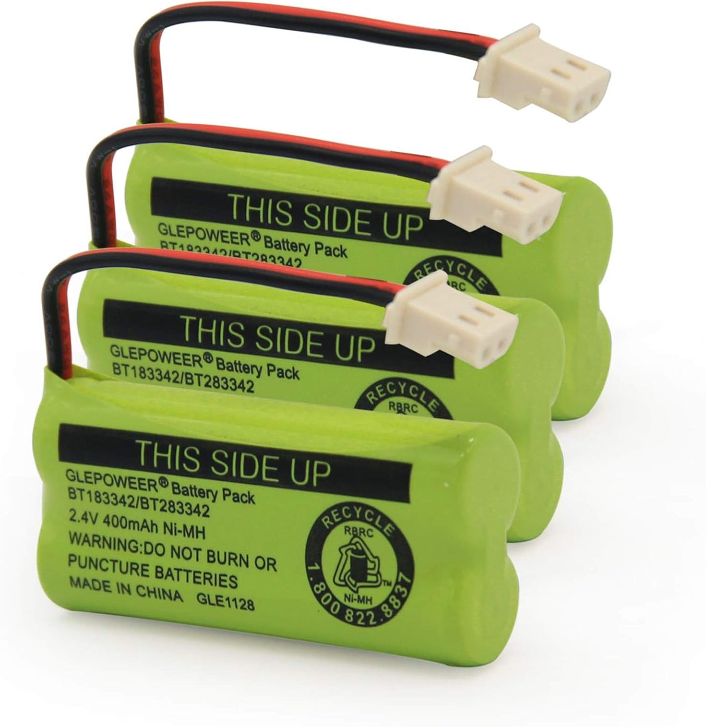 BT183342/BT283342 2.4V 400mAh Ni-MH Battery Pack, Also Compatible with Cordless Phone Batteries BT166342/BT266342 BT162342/BT262342 CS6709 CS6609 CS6509 CS6409 EL52100 EL50003(3 Pack)