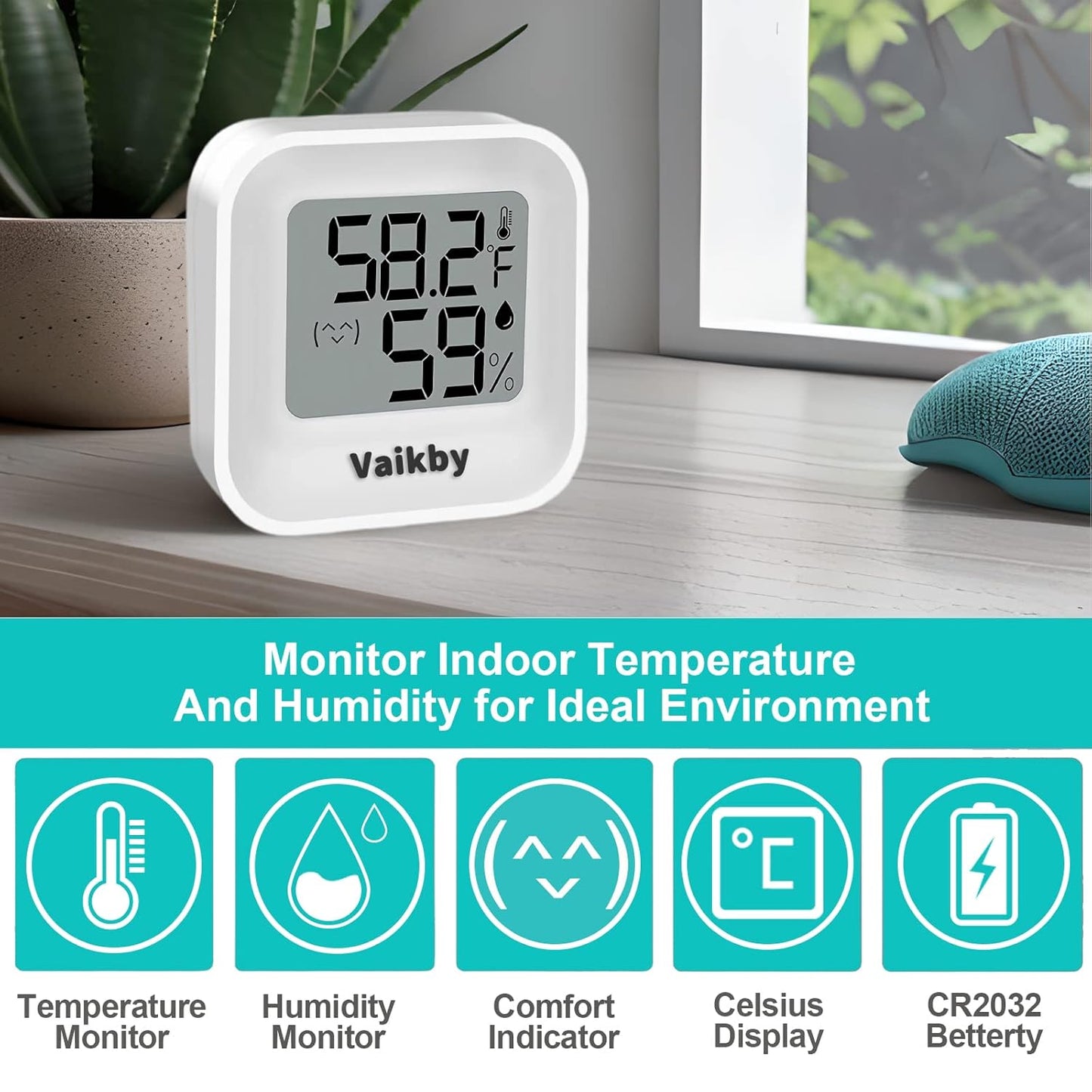 Indoor Humidity Meter Hygrometer 4Pack, Room Thermometer for Accurate Room Temperature Monitor, Digital Hygrometer with Indoor Thermometer for Home, Baby Nursery, and Humidity Sensor Enhanced Comfort