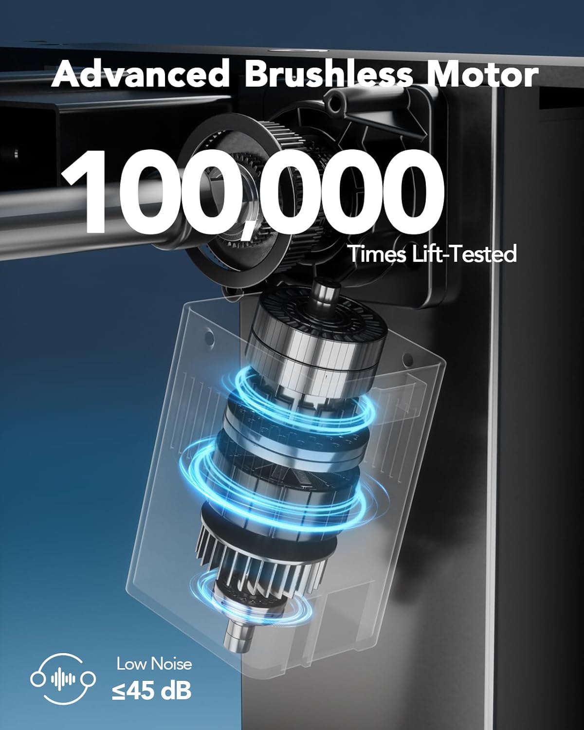 HUANUO Electric Standing Desk Frame with 3-Stage Adjustable Desk Legs, Brushless Motor, and 220 lbs Max Load, Home Office Height-Adjustable Desk Frame for Max 43.31″ x 86.61″ Desktop, Frame Only