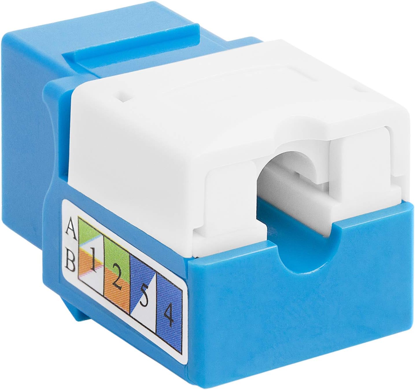 Cmple - 10 Pack Cat5e Keystone Jack Insert Punch Down RJ45 Connectors RJ45 Keystone Jack 90 Degree Female for Wall Plates, Patch Panels, Patch Cables, Ethernet Cables - Blue