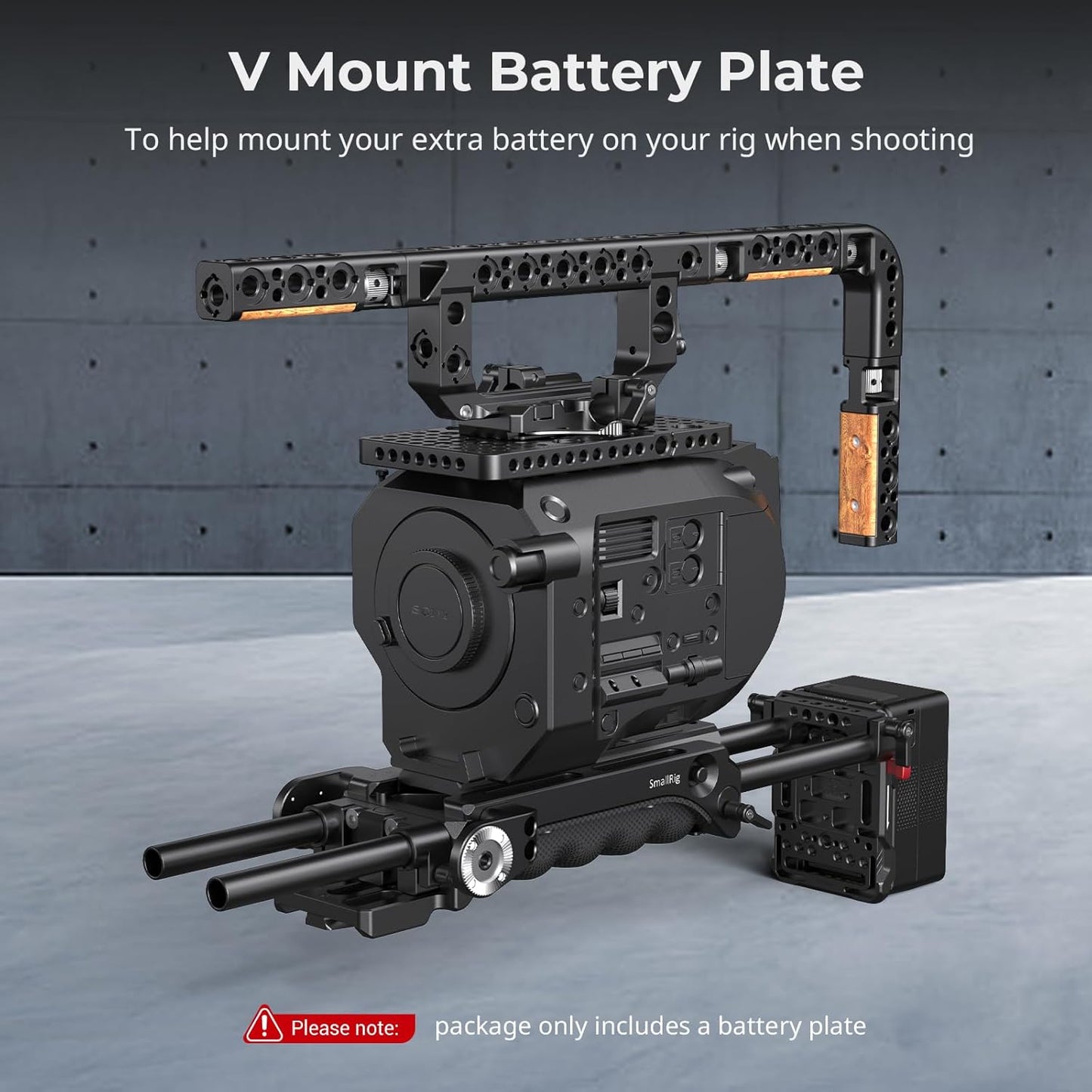 SMALLRIG V Mount Battery Plate, V-Lock Battery Plate with Dual 15mm Rod Clamp, 1/4"-20 & 3/8"-16 Threaded Holes V Mount Battery VB99 SE / VB99 / VB99 Pro, for Neewer PS099E