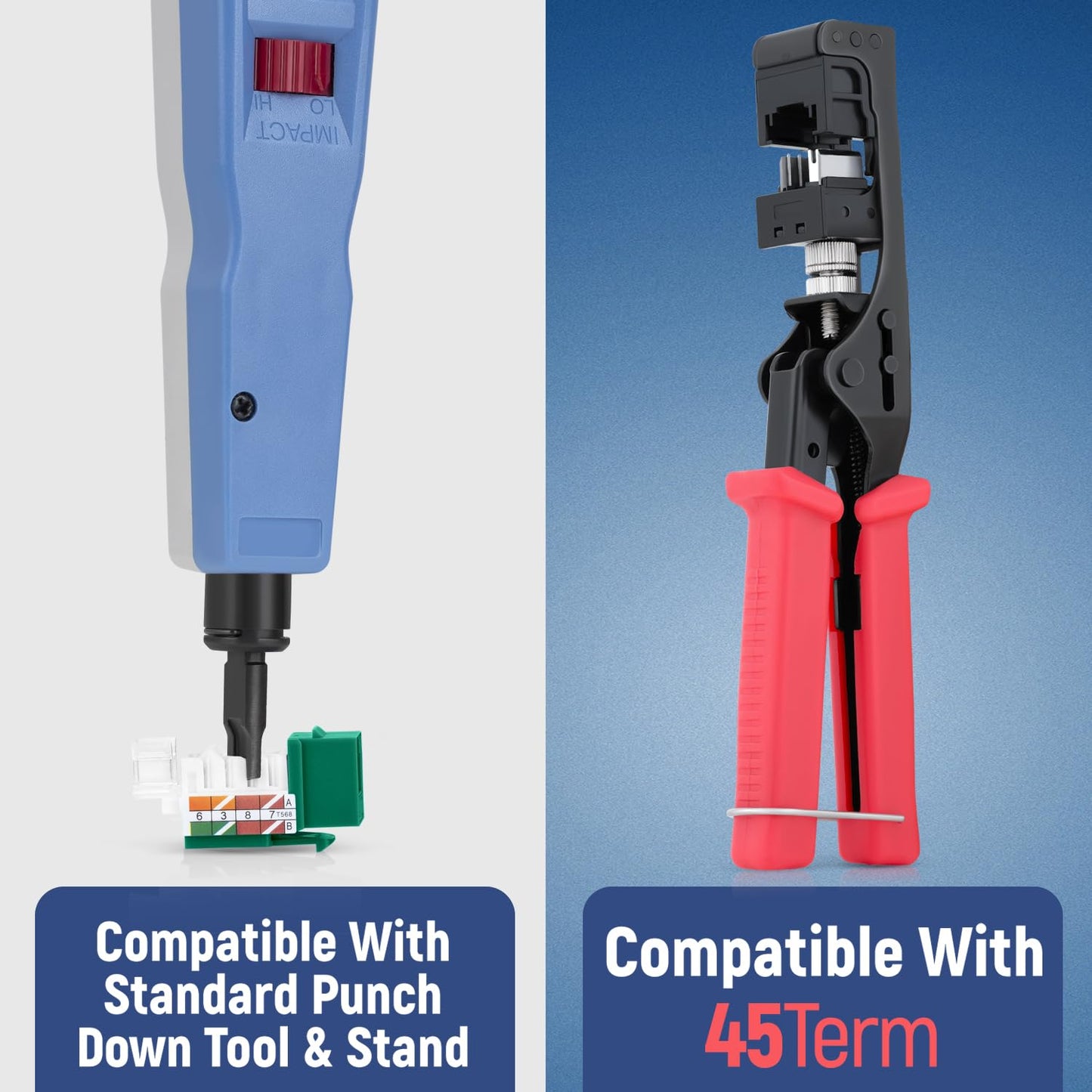 Everest 45° Angled RJ45 Cat6A Keystone Jacks 10-Pack in Green - Slim Profile Female RJ45 Connectors - Cat 6A Keystone Jack - Compatible with 45° Angled Speed Termination Tool - 45Term (B0BL3GS7ZY)