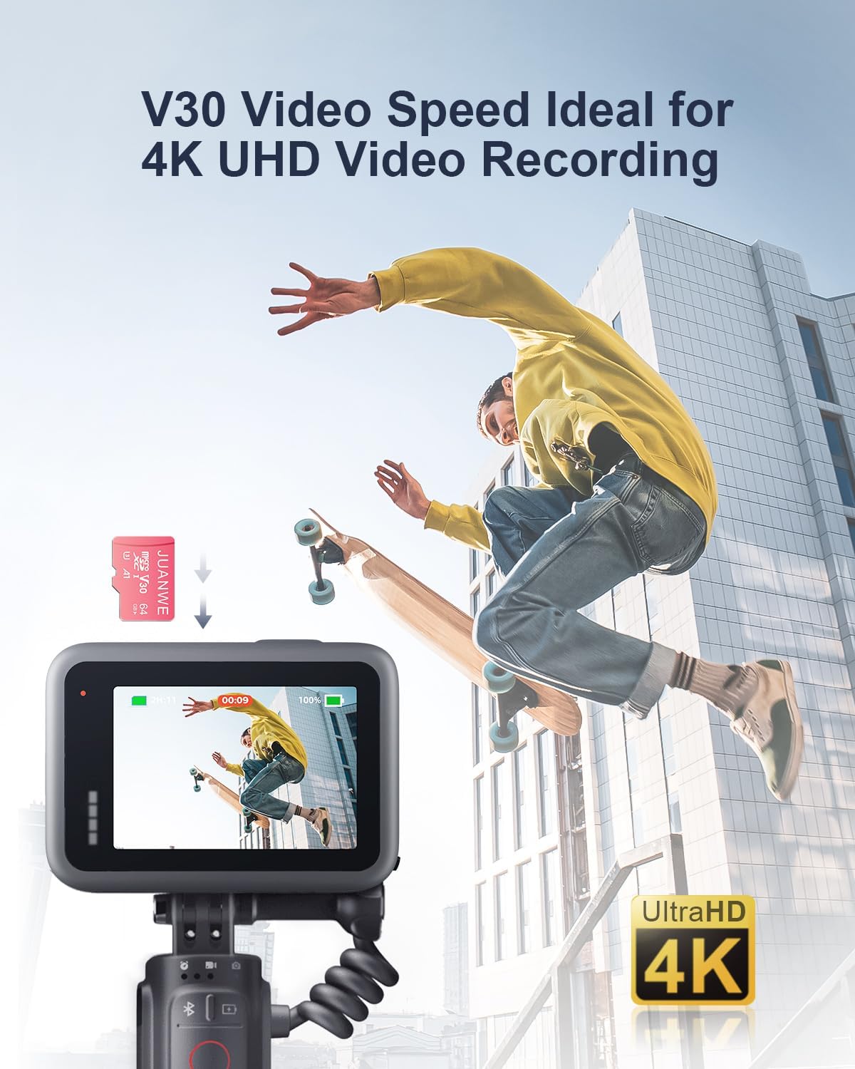 JUANWE 10 Pack 64GB Micro SD Card 64 GB Memory Card MicroSDXC SD Card 64GB TF Cards UHS-I A1 U3 V30 for 4K Video Recording (10 Pack, Pink)