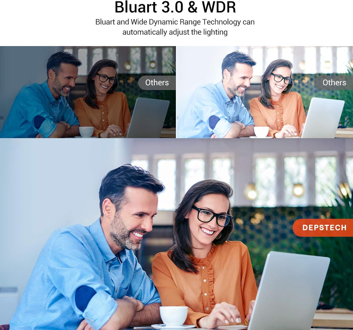 DEPSTECH 4K Webcam, DW49 HD 8MP Equipped with Sony Sensor Autofocus Webcam with Microphone, Privacy Cover, Plug Play USB Computer Web Camera for Pro Streaming/Online Teaching/Video Calling/Zoom/Skype