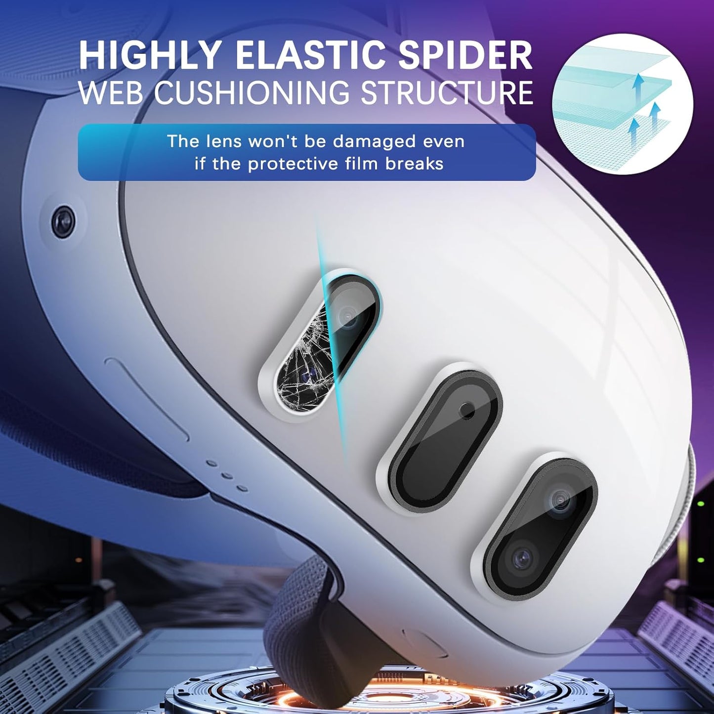 Camera Lens Protector for Oculus Meta Quest 3 Accessories, Thin 9H Tempered Glass, Alloy Frame, Anti-Scratch, Case Friendly, High Definition Lens Accessories (Black)