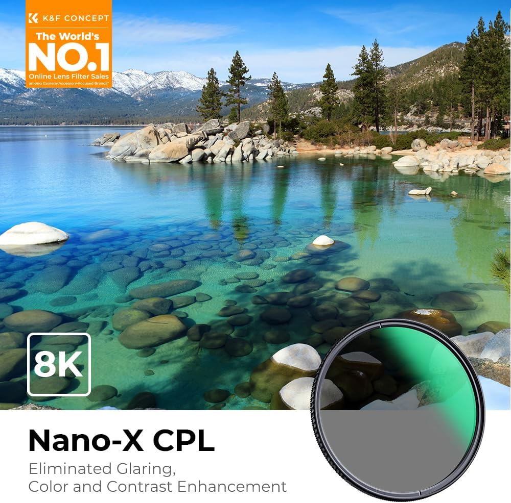 67mm Circular Polarizers Filter, K&F Concept 67MM Circular Polarizer Filter HD 28 Layer Super Slim Multi-Coated CPL Lens Filter (Nano-X Series)