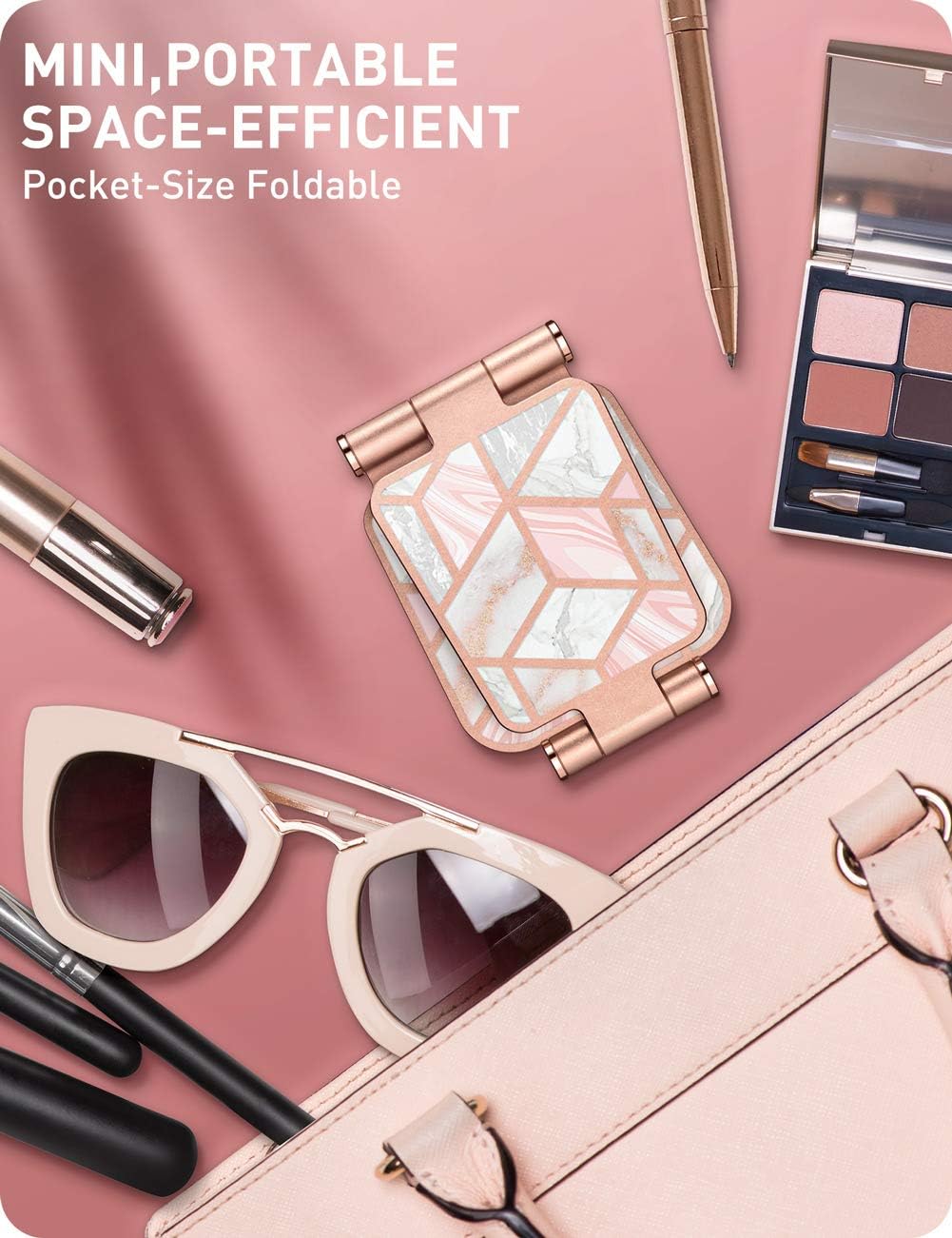 i-Blason Cell Phone Stand for Desk, Cell Phone Holder, Fits All Smart Phones, iPhone 16 15 14 13 Pro Max, Foldable Phone Stand Holder, Marble