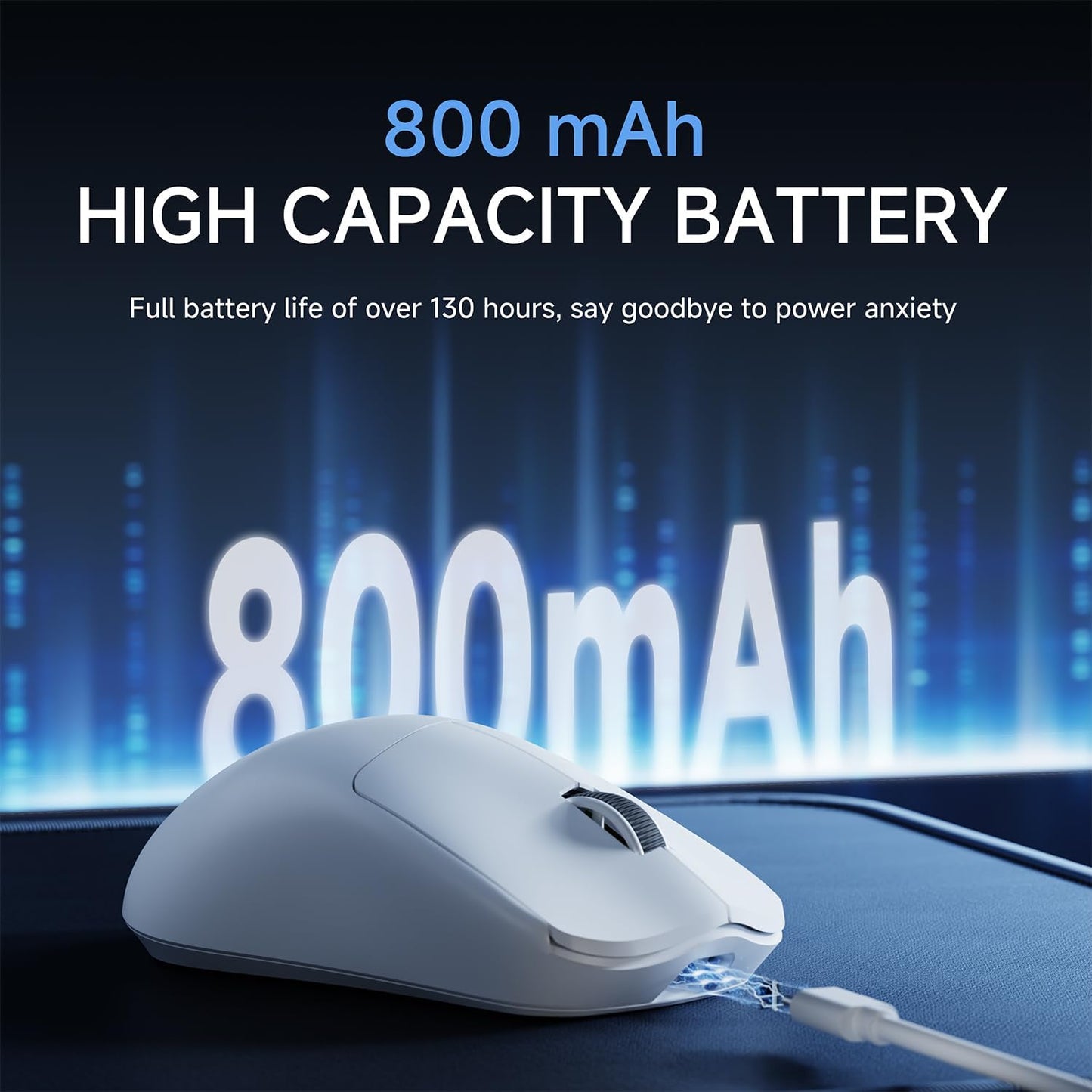 EWEADN X23Pro Wireless Gaming Mouse, 2.4G/BT5.0/USB-C Esports Gaming Mouse, 49g Lightweight Mouse Gaming, 12000 DPI Wireless Mouse with 6 Programmable Buttons,for Laptop/PC/Mac, White