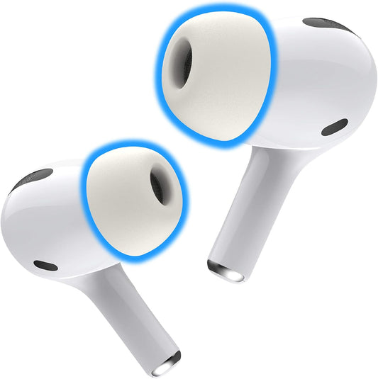Foam Masters Memory Foam Ear Tips for AirPods Pro 1st & 2nd Gen | Comfortable | Secure | Better Noise Cancellation | Version 3.0 Replacement Buds (Small - 3 Pairs, White)