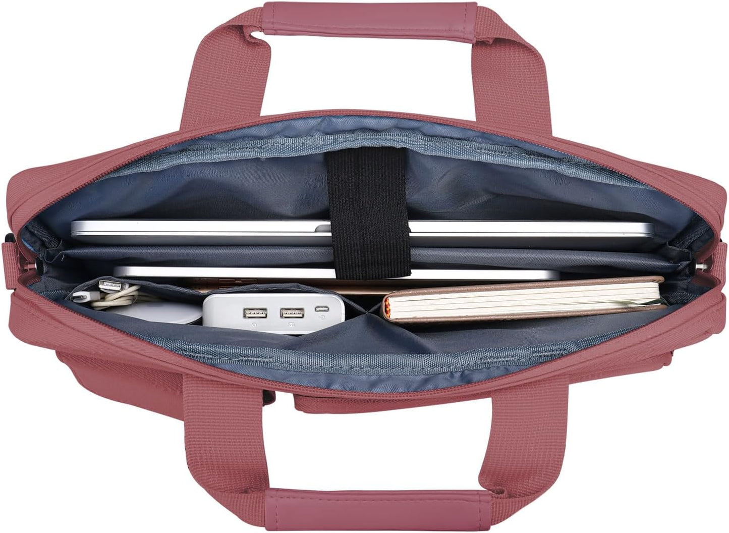 MOSISO Laptop Shoulder Bag, Computer Bag with 2 Raised&1 Flapover&1 Horizontal Pocket&Handle&Belt