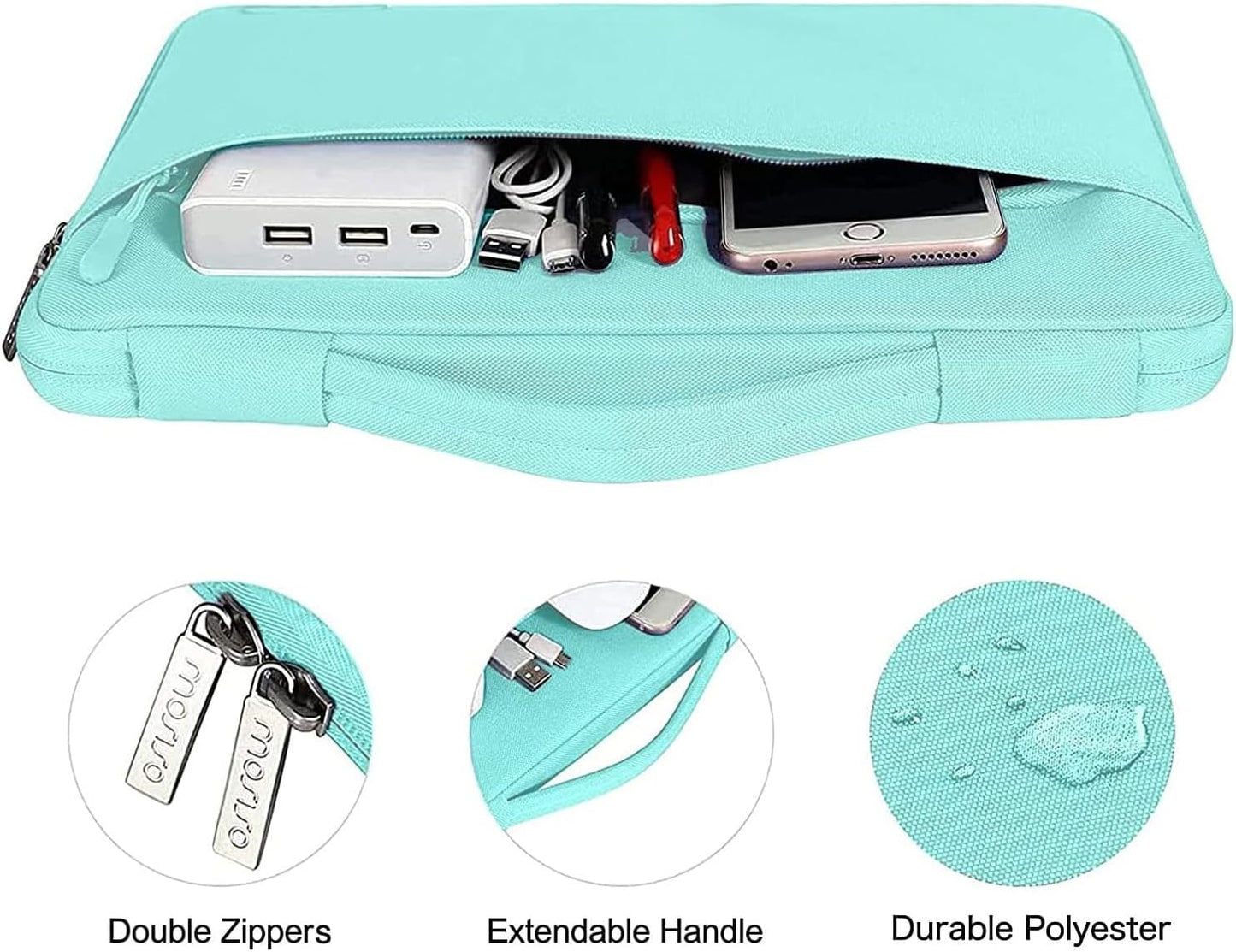 MOSISO Compatible with MacBook Air 13 inch Case 2025 2024 2023 2022 M4 A3240 M3 A3113 M2 A2681, Hard Shell&Sleeve Bag&Keyboard Skin&Webcam Cover&Screen Film for MacBook Air 13.6 inch, Turquoise
