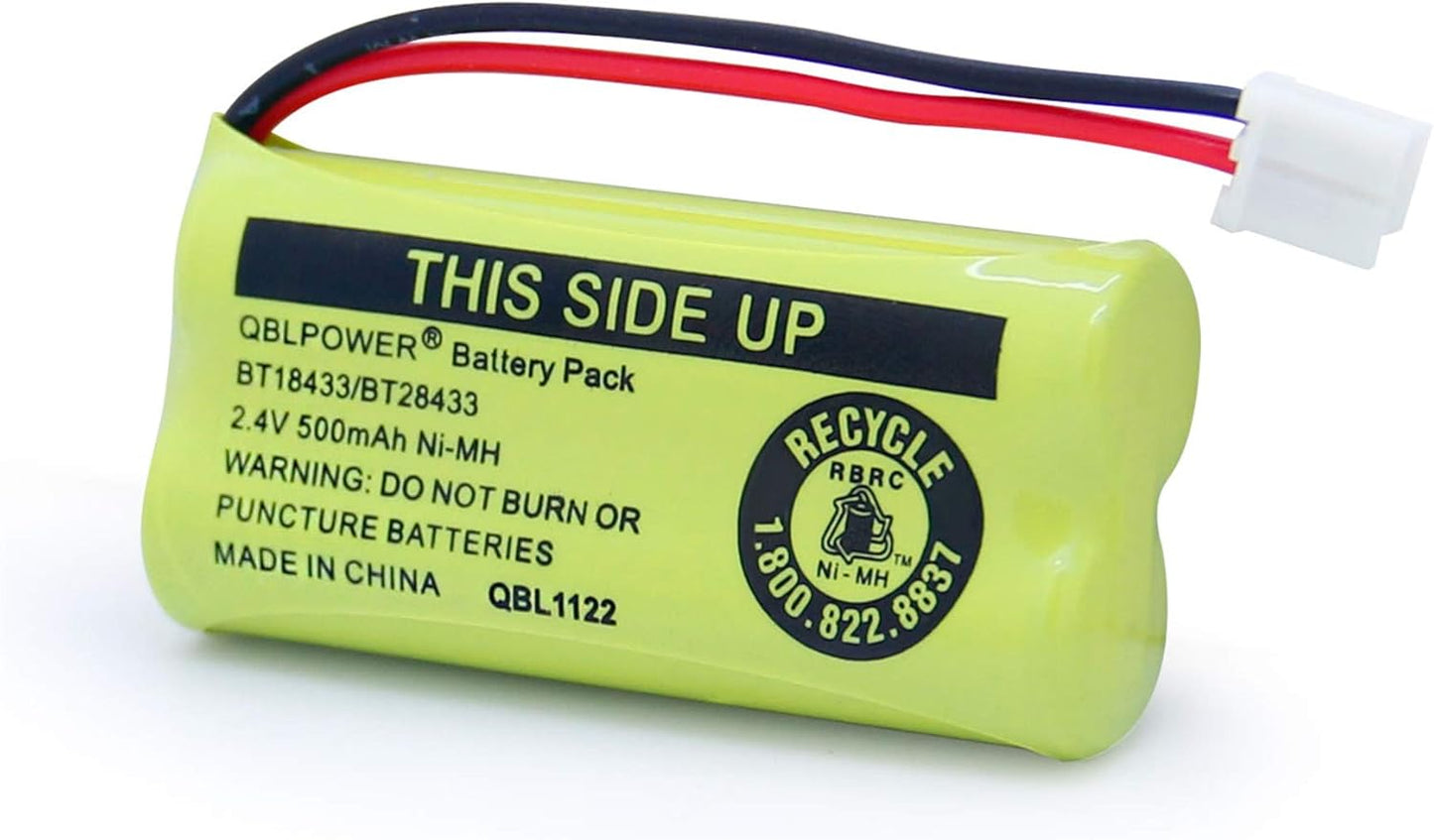 2.4V BT18433/BT28433 Rechargeable Battery Compatible with AT&T Vtech Phones BT18433 BT184342 BT28433 BT284342 BT-8300 BATT-6010 BT1011 BT1018 BT1022 BT1031 89-1326-00-00 CPH-515D(Pack of 2)