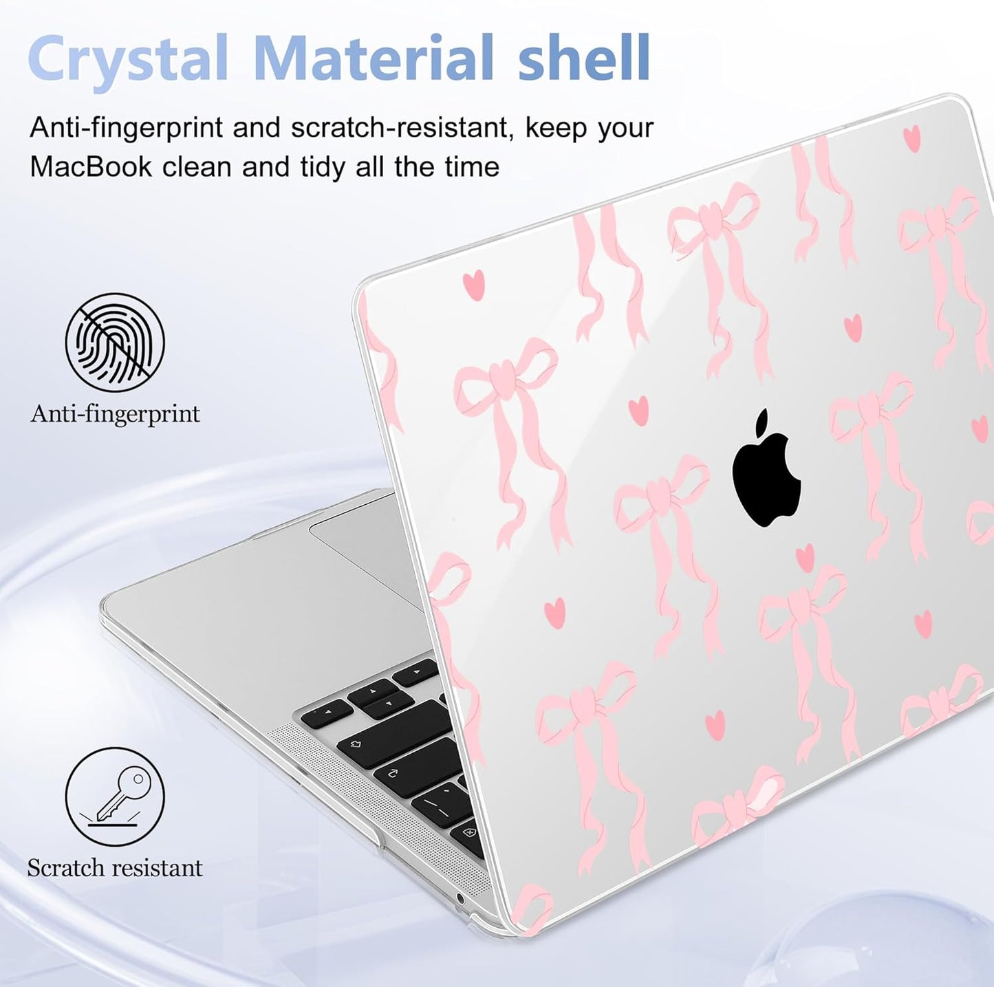 Case for MacBook Pro 13 inch with/Without Touch Bar (2016-2022, M2 A2338 M1 A2289 A2251 A2159 A1989 A1706 A1708), Hard Shell + Keyboard Cover + Dust Plug, Bow