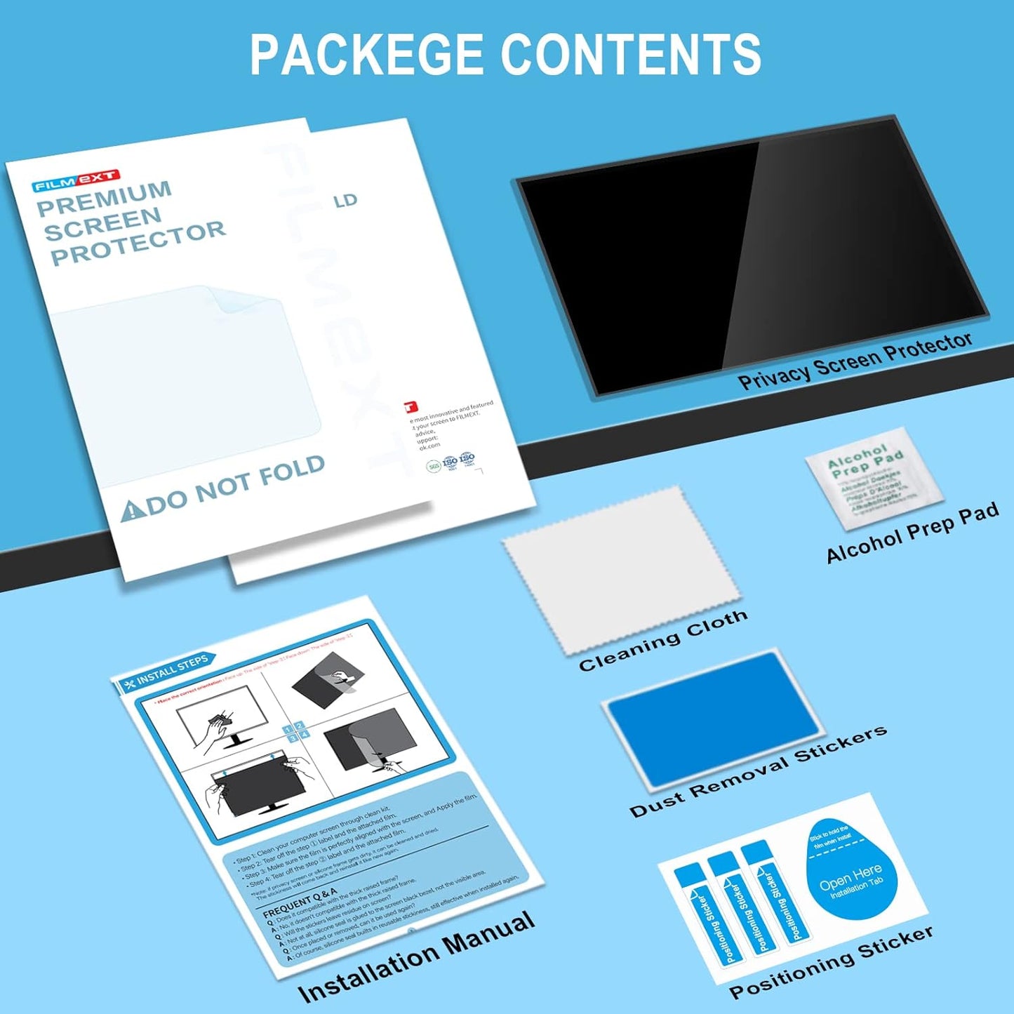 FILMEXT [2023 Upgrade Removable Computer Privacy Screen Filter for 28 inch Frameless Monitor, Anti Spy Blue Light Filter, Anti-Scratch, Easy On/Off Screen Protector for 16:9 Aspect Ratio