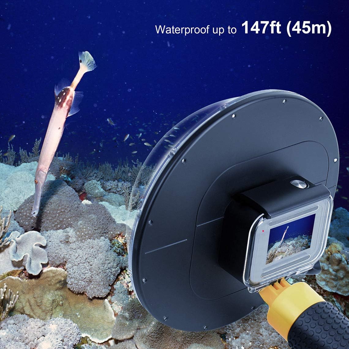 Dome Port for GoPro Hero 2018/7/6/5 Black - Go Pro Dome Port Lens with Waterproof Housing Case Trigger Floating Hand Grip for Hero7 Silver/White Underwater Photography