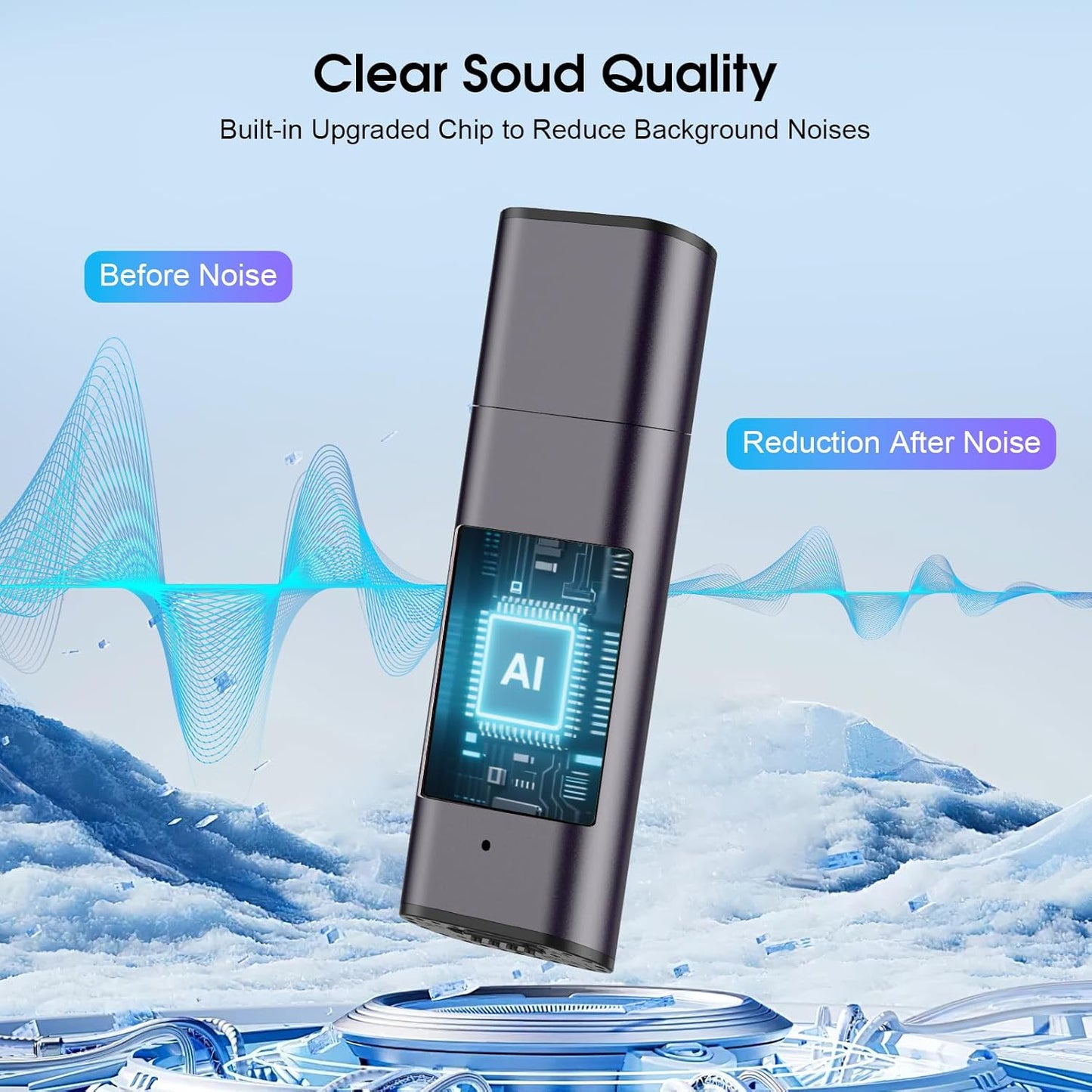 64GB Voice Recorder Digital Voice Activated Recorder USB Recording Device with Noise Reduction Rechargeable 750Hrs Small Pocket Audio Recording Devices for Lectures, Interview, Meeting, Class