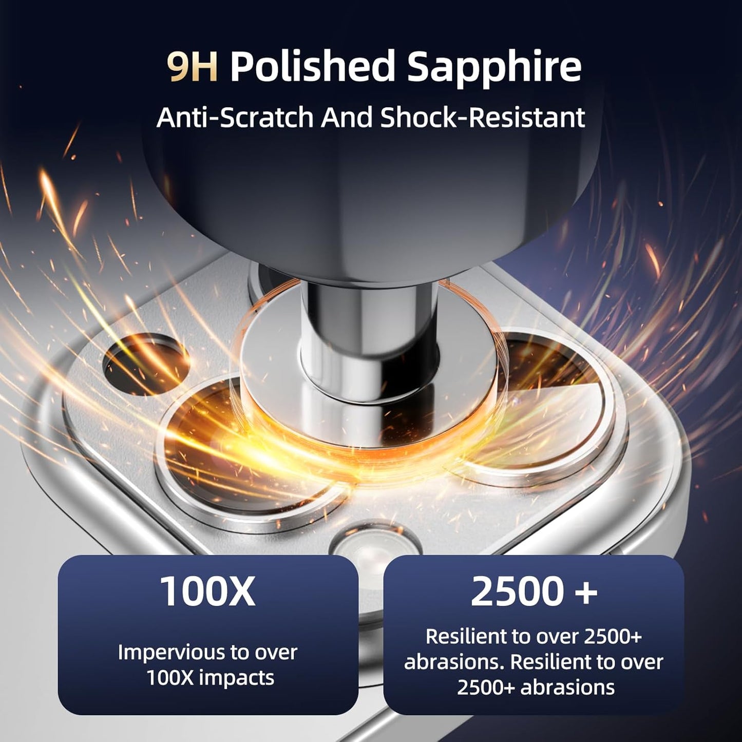 Compatible with iPhone 15 Pro/16 Pro Camera Lens Protector, [Case-Friendly][Strong Adsorption][AR Anti-Reflection] Tempered Glass Full Coverage Camera Screen Protector for 16 Pro Max,Silver