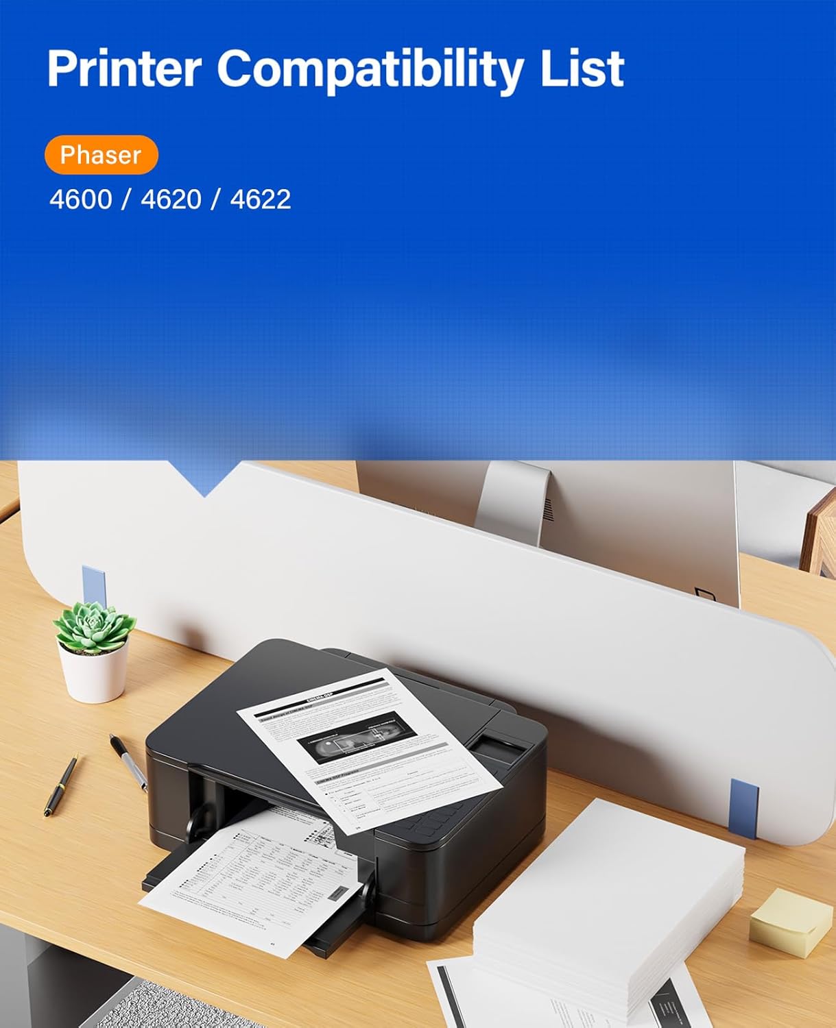 4600 4620 4622 Toner Cartridge Black 1-Pack High Capacity Replacement for Xerox 106R01535 Compatible with Xerox Phaser 4600 4620 4622 Laser Printer Copier Copy, 30,000 Pages Monochrome Ink