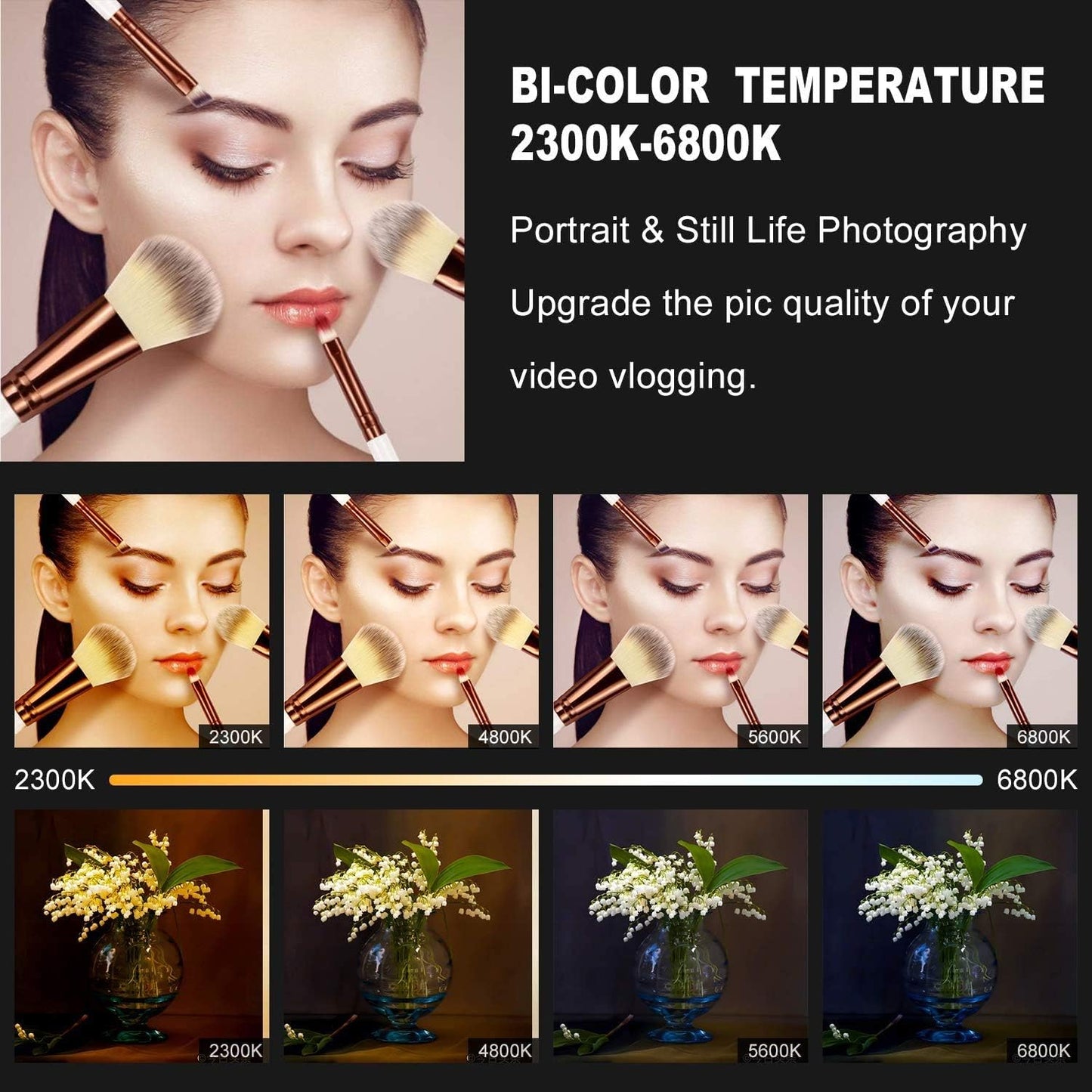 GVM 560 LED Video Light, Dimmable Bi-Color, 2 Packs Photography Lighting with APP Intelligent Control System, Lighting for YouTube, Studio, Outdoor, Video Lighting Kit, 2300K-6800K, CRI 97+