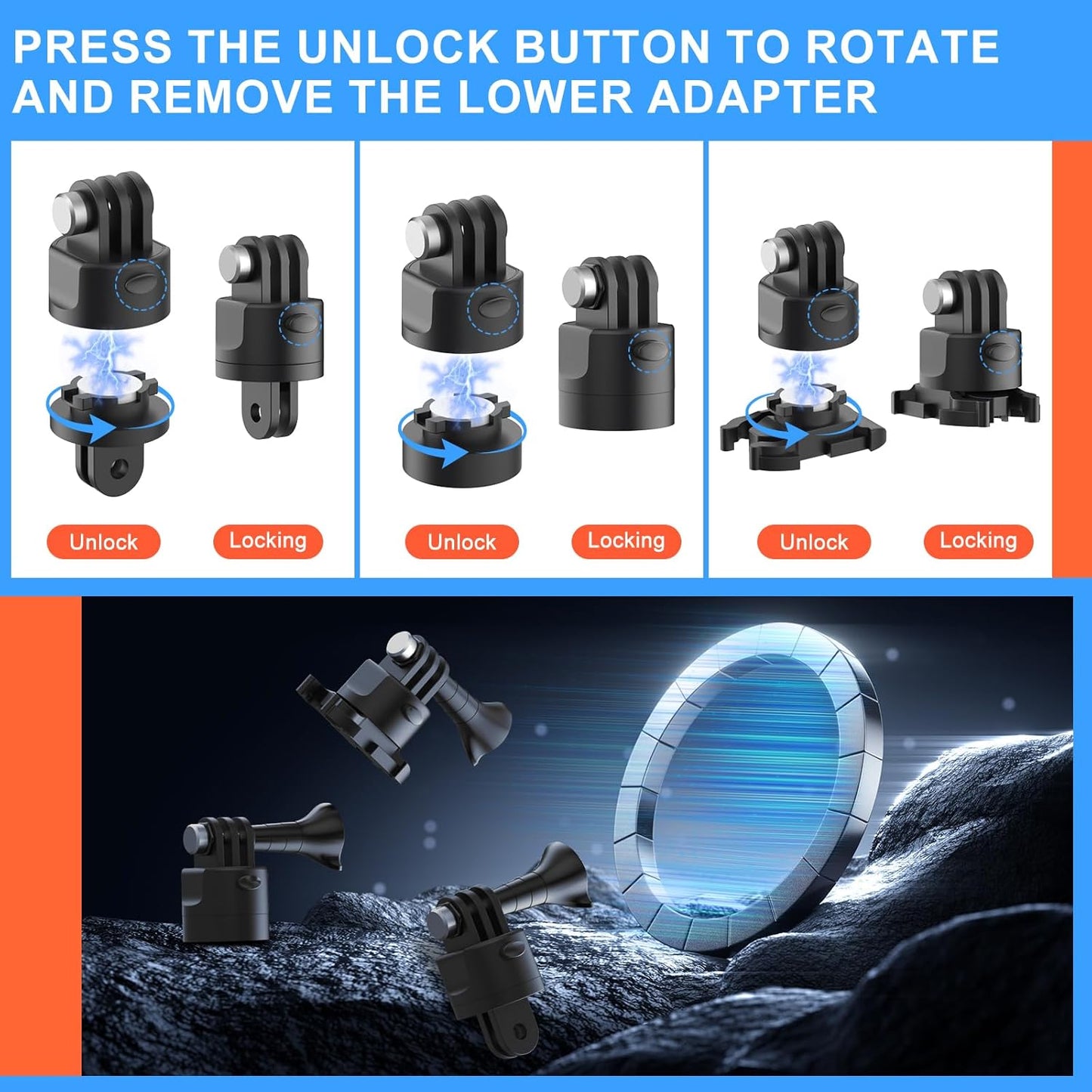 HONGDAK 70in1 Upgrade Action Camera Accessories Kit Compatible with GoPro Hero 13 12 11 10 9 8 7 6 5 4 3 3+ Max 11 mini Insta360 X5 X4 X3 X2 GO3 DJI Osmo Action 4 3 AKASO Sony Sports DV