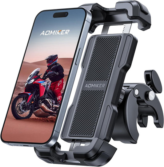Bike Motorcycle Phone Holder Mount - [2025 Quick Release] Bike Phone Holder Handlebar Clamp, Bicycle Scooter Phone Clip for iPhone 16 15 14 13 12 11 Pro Max Plus Mini, 4.7-6.8" Smartphone