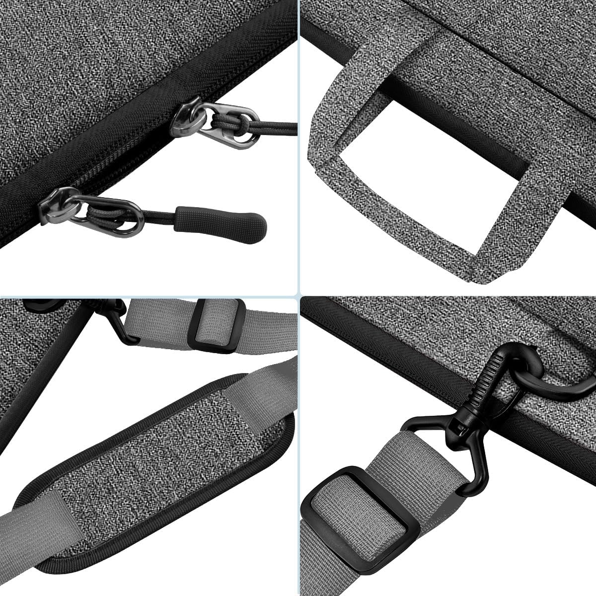 Universal Laptop Shoulder Bag 13-17.3 Inch Shockproof Briefcase with Multi-Pockets & Adjustable Strap for MacBook Pro/Air